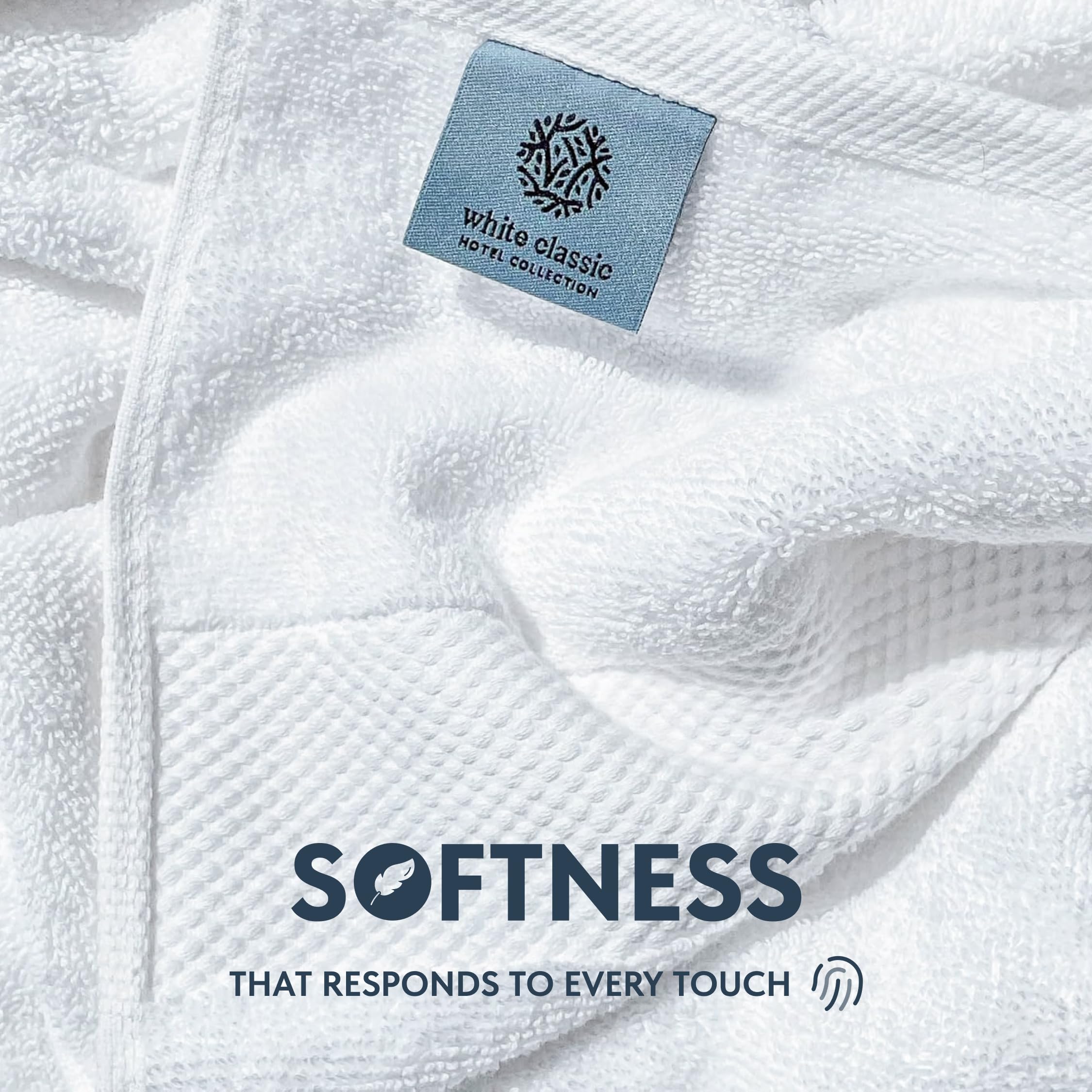 White Classic Luxury Bath Sheets - 35x70 Inch, 700 GSM Turkish Cotton, Highly Absorbent, White, 2 Pack