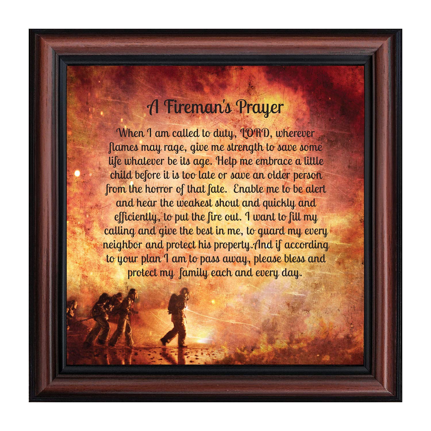 Crossroads Home D  cor Firemans Prayer Picture Frame, Firefighter Decor, Firefighter Graduation Present, 8650W
