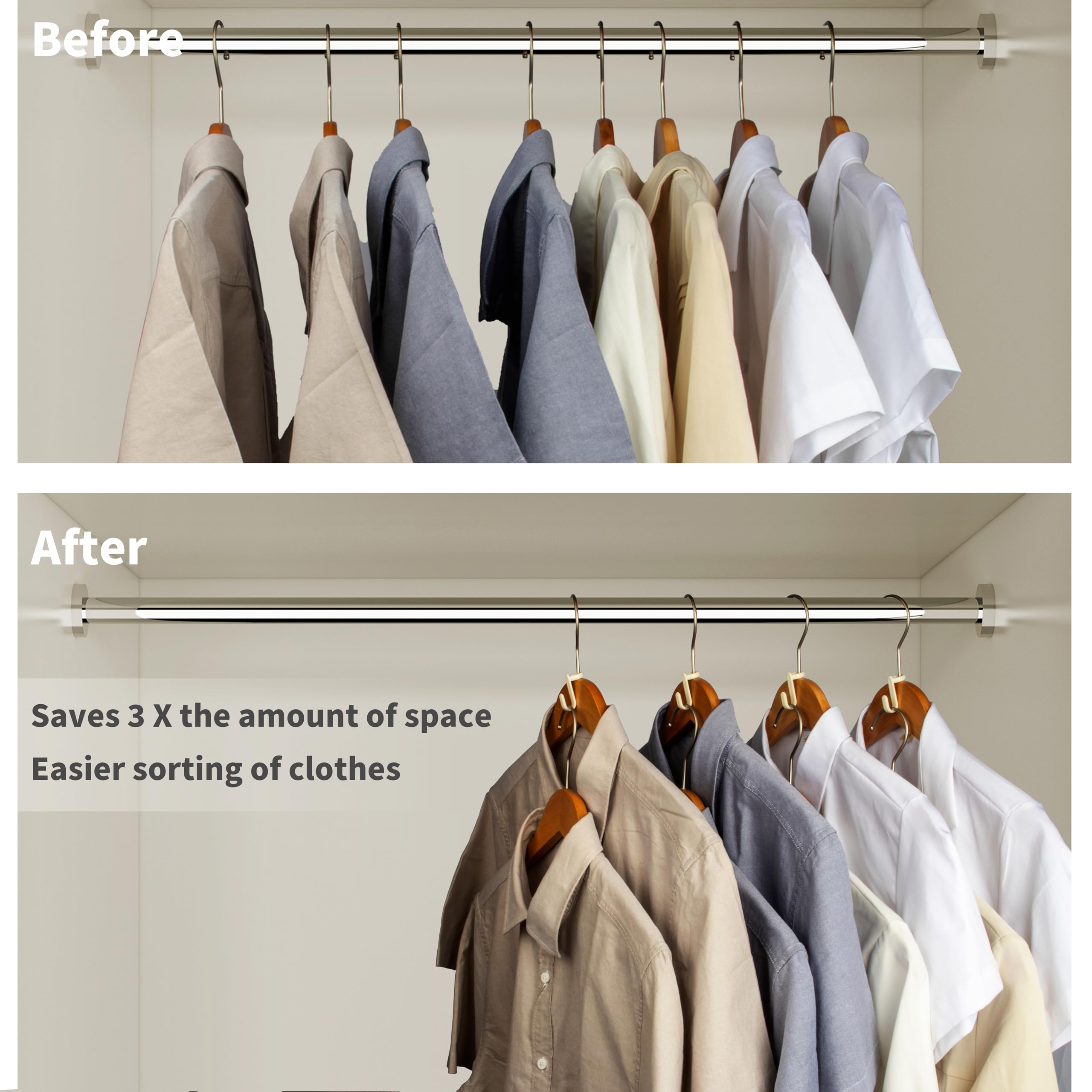 100Pcs Hanger Connector Hooks,Space Saving Hangers For Clothes. Hanger Hooks Space Saver. Closet Hanger Connector Hooks. Hangers