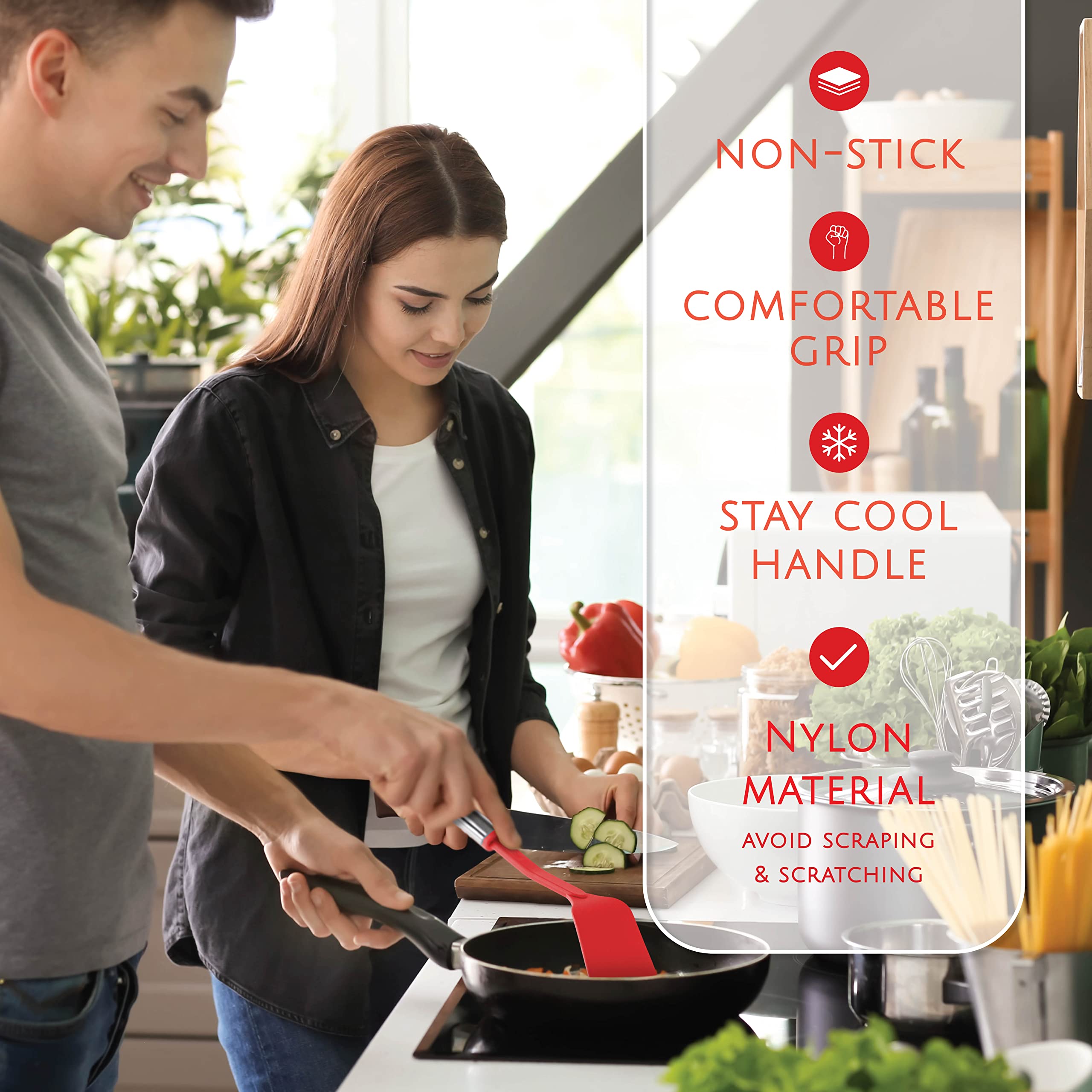 Kitchen Utensils Set, Cooking Utensil Set Kitchen Gadgets, Pots And Pans Set Nonstick And Heat Resistant, 24 Pcs Nylon And Stain