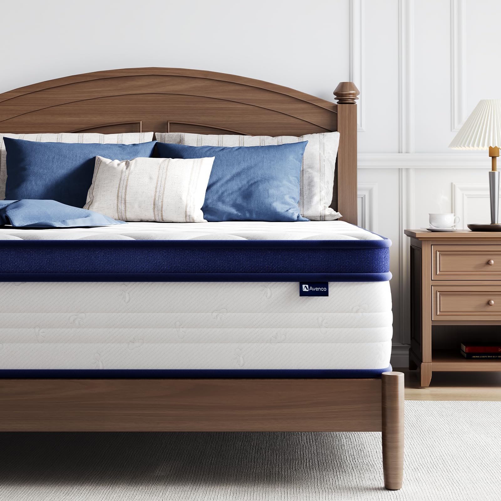 Avenco King Mattress, 10 Inch King Size Mattress With Smarts Coil Individual Pocket Spring For Silent Sleep And Strong Edge Supp
