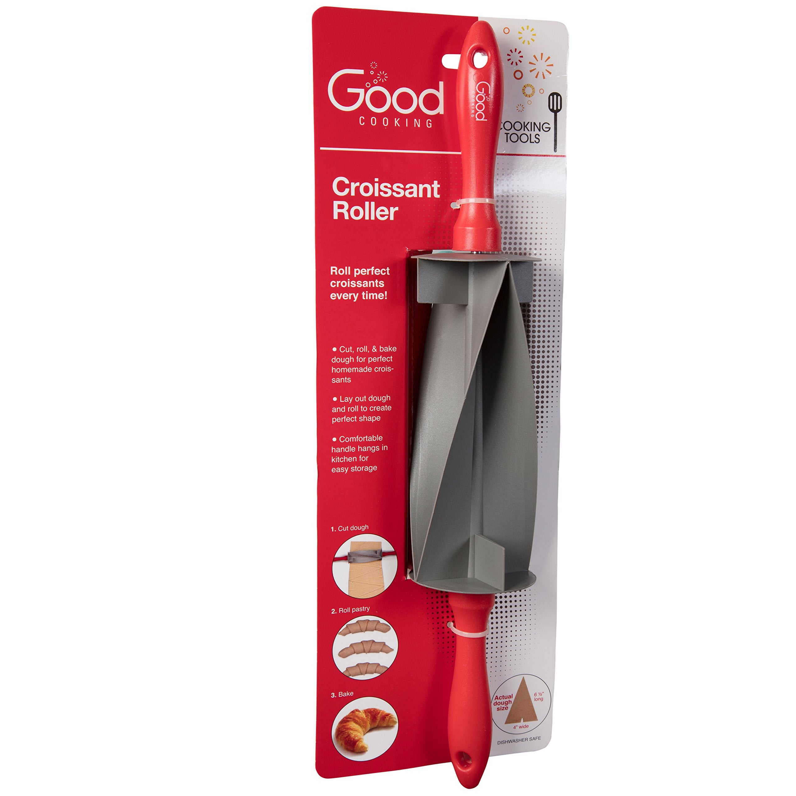Rolling Pin Croissant Cutter- Perfect Consistent Evenly Shaped Dough Pastry Wheel - Roller & Slices - Makes Homemade Croissants,
