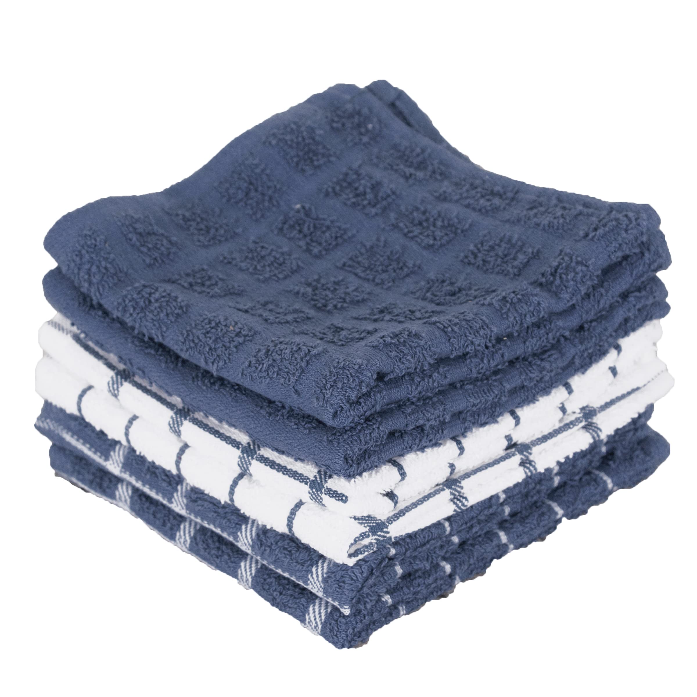 Ritz 100% Terry Cotton, Highly Absorbent Dish Cloth Set, 12    X 12   , 6-Pack, Federal Blue