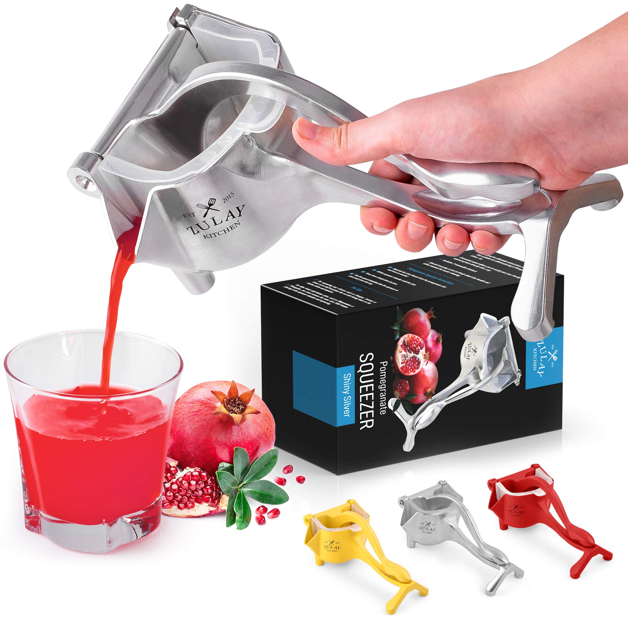 Zulay Fruit Manual Juicer- Heavy Duty Juice Press Squeezer With Detachable Lever & Removable Strainer - Fruit Press & Hand Juice