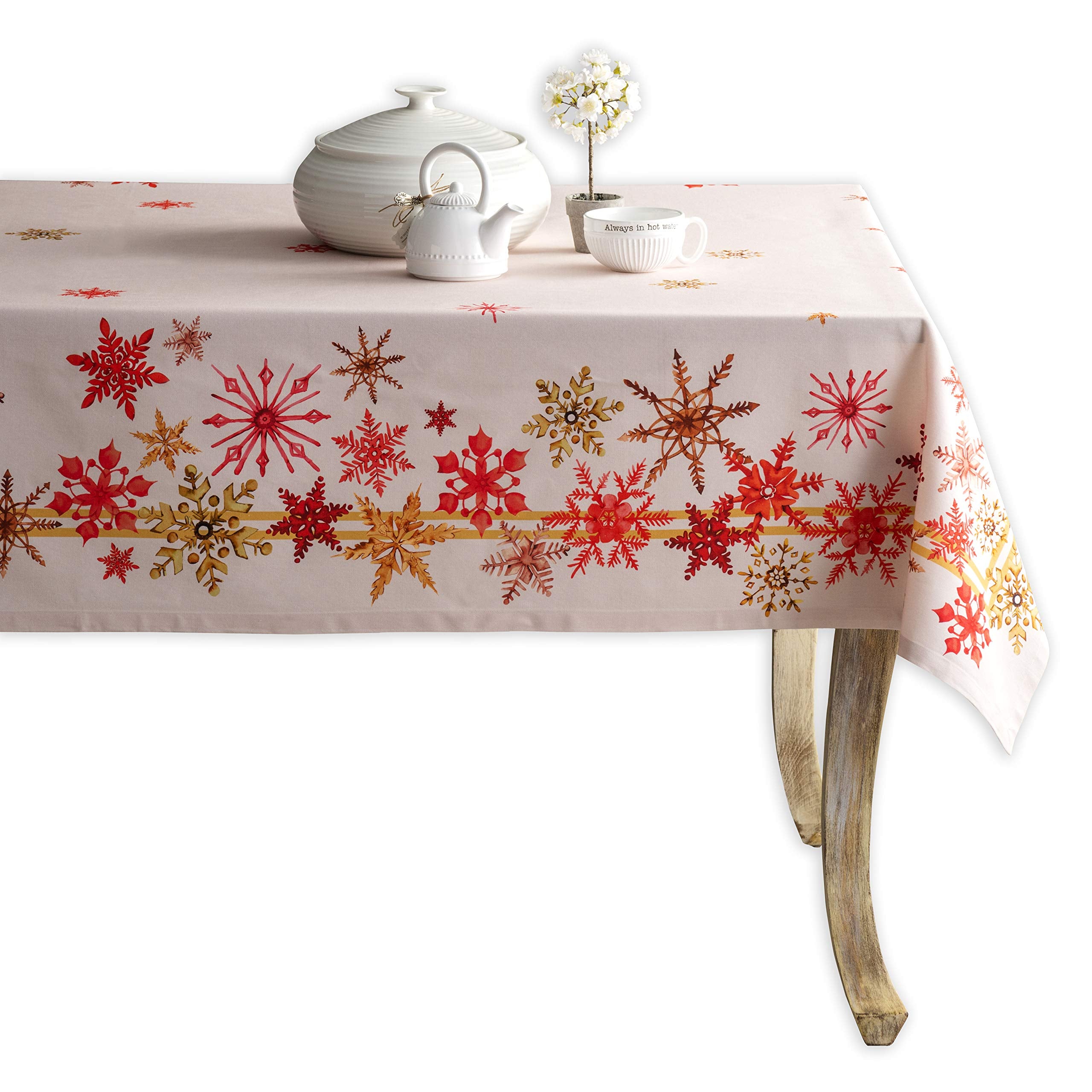 Maison D' Hermine Table Cover 60''X108'' 100% Cotton Decorative Washable Rectangle Tabletop Tablecloths, Kitchen, Party, Wedding