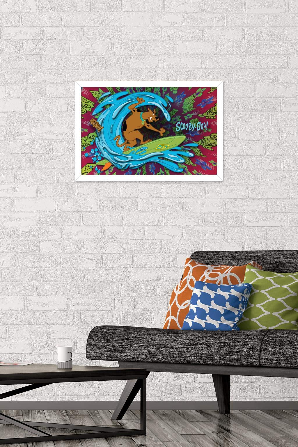 Trends International Scooby-Doo - Surf Wall Poster, 14.725'' X 22.375'', White Framed Version