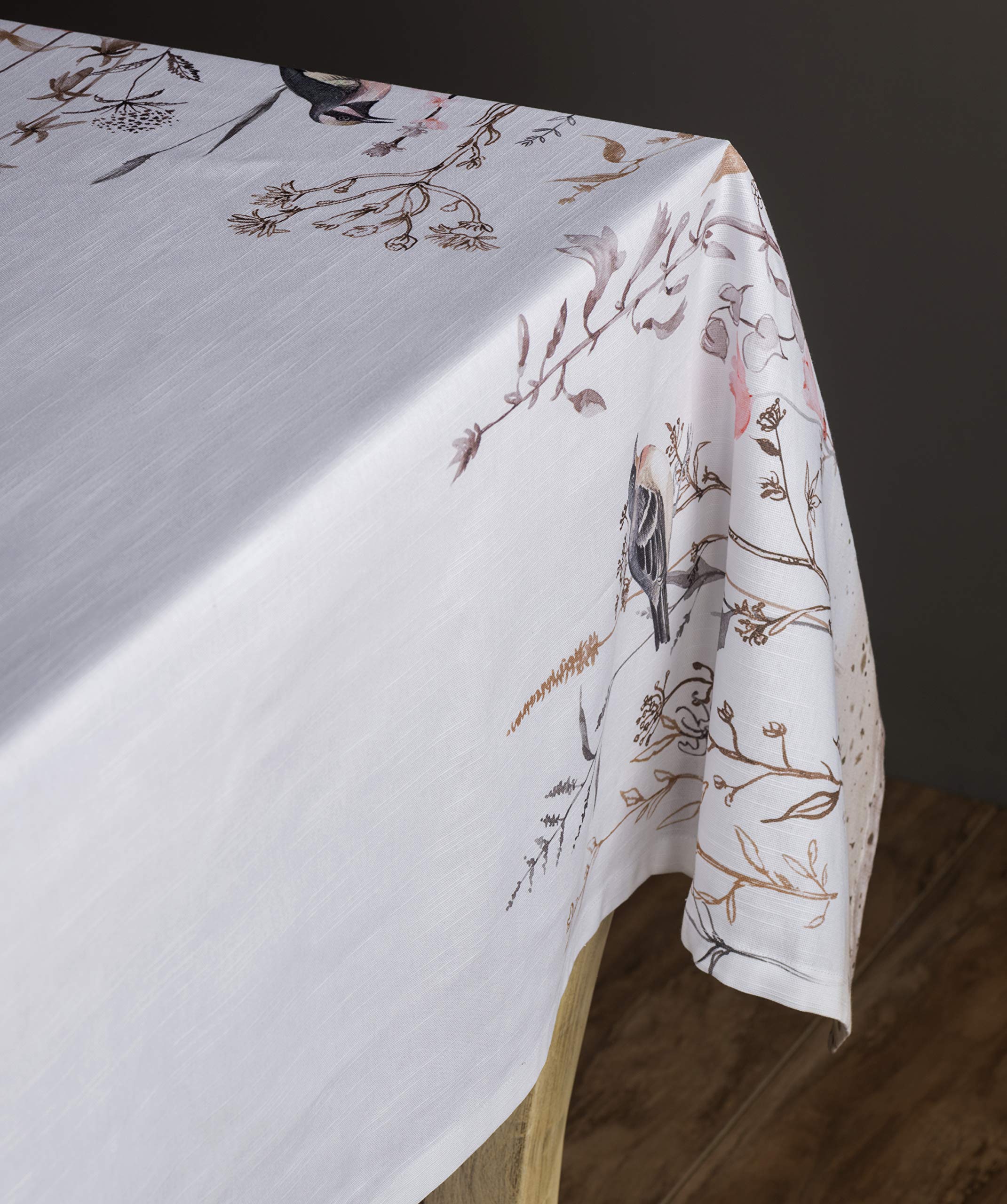 Maison D' Hermine Tablecloths 100% Cotton 60''X120'' Decorative Rectangle Tablecloth Washable Table Cover For Gifts, Holiday Din