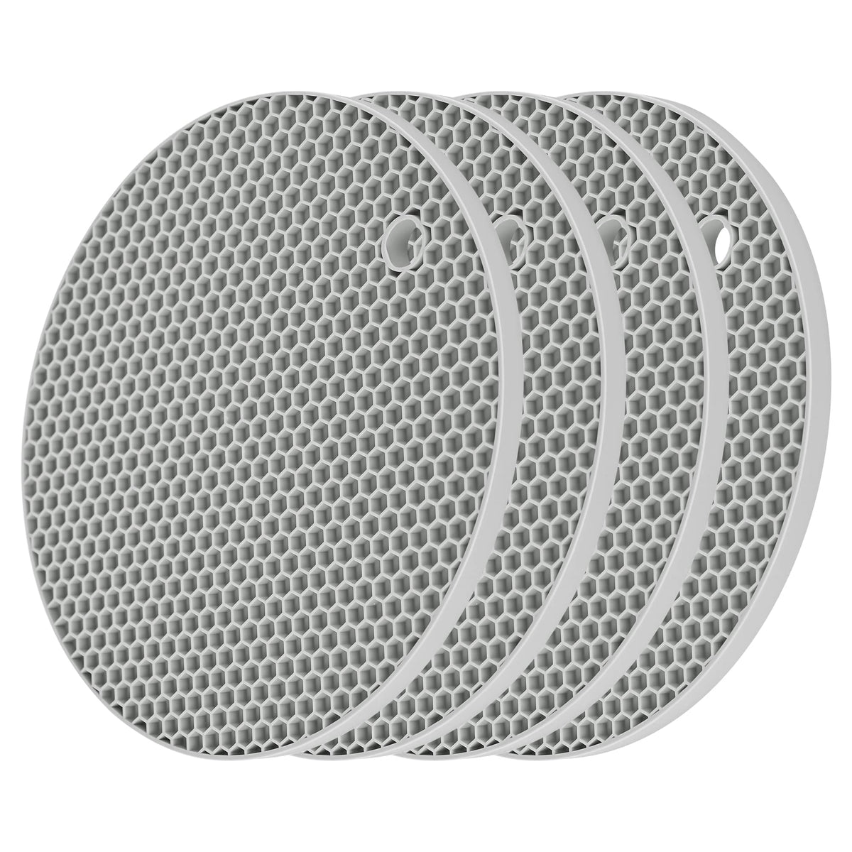 Smithcraft Silicone Trivets For Hot Dishes, Pots & Pans, Round Pot Holders, Hot Pads For Kitchen Counter, Jar Opener & Spoon Res