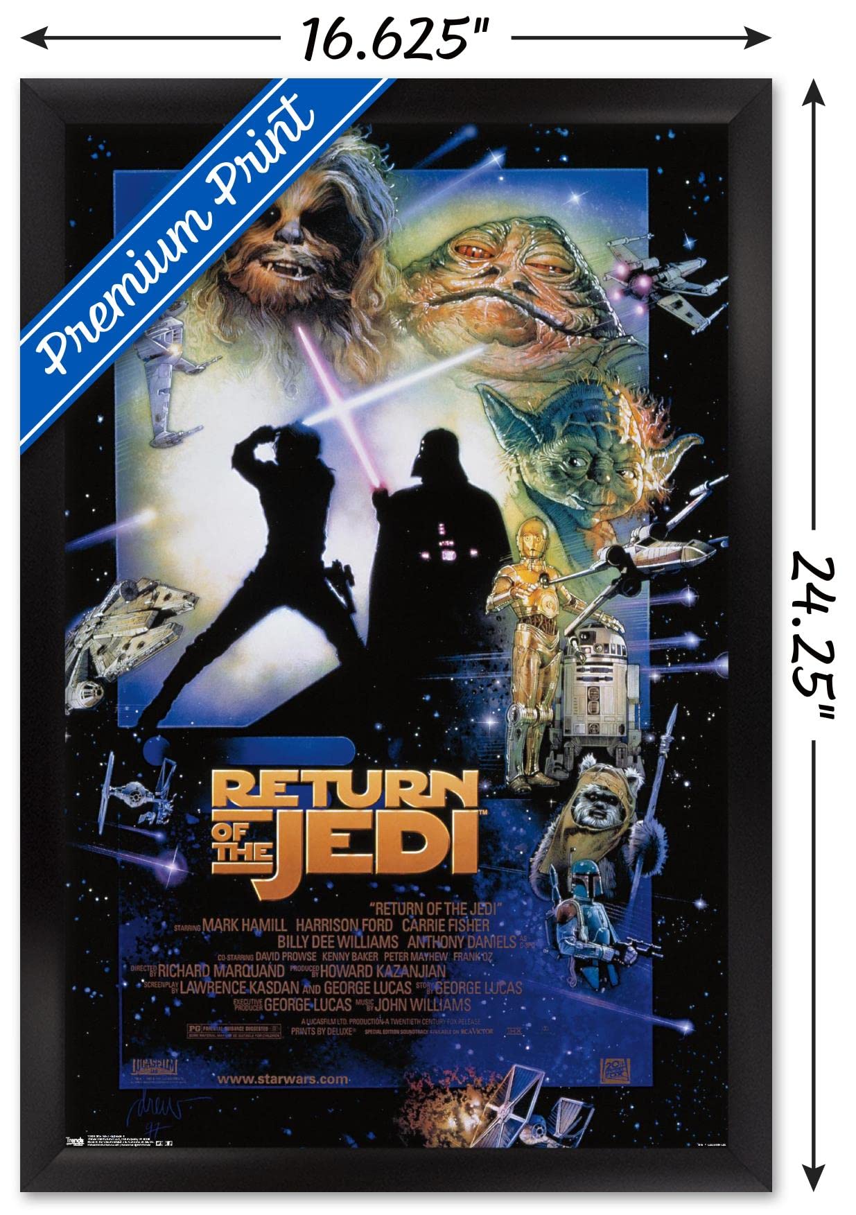 Trends International Star Wars: The Return Of The Jedi - One Sheet Wall Poster, 14.725'' X 22.375'', Black Framed Version