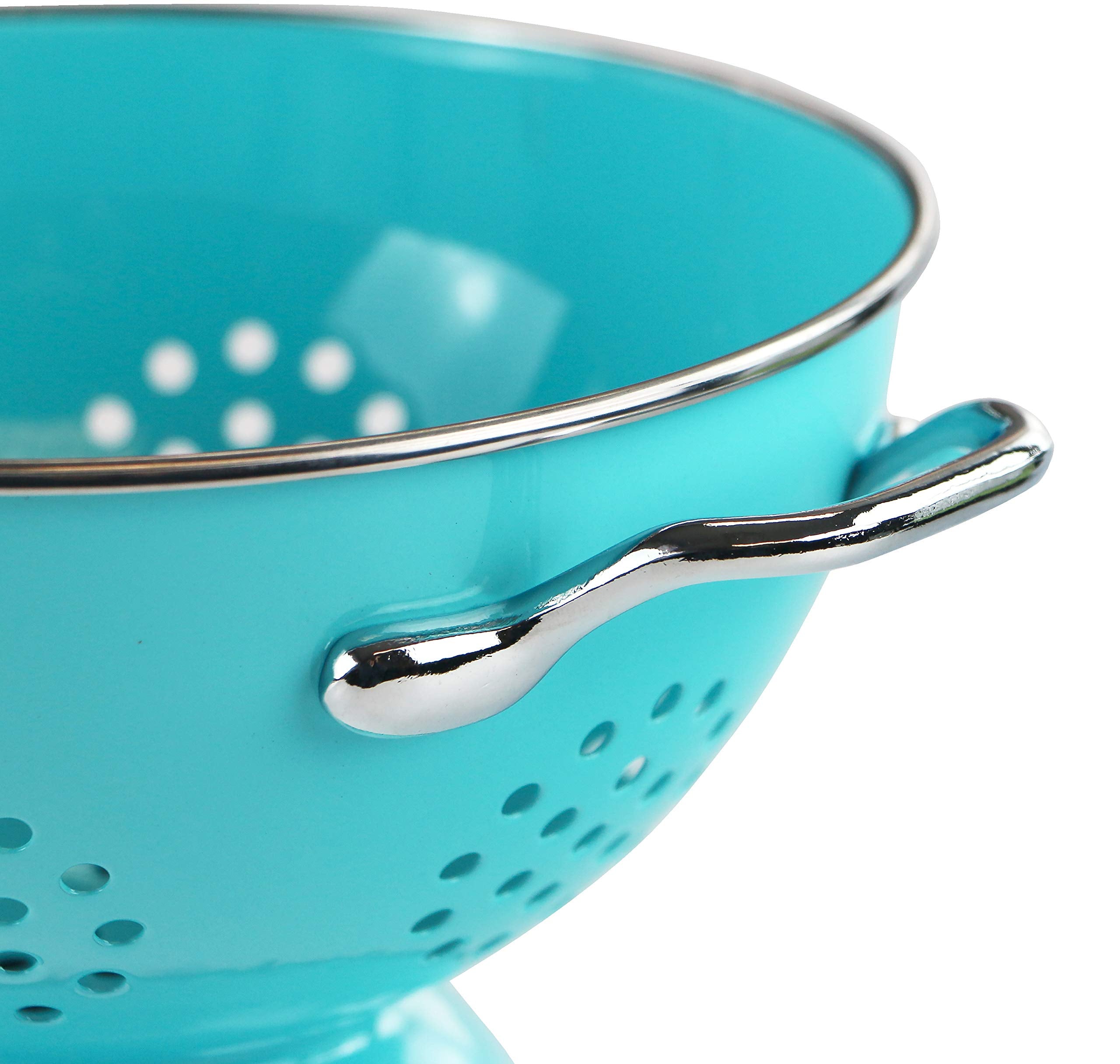Calypso Basics By Reston Lloyd Powder Coated Enameled Colander, 1.5 Quart, Turquoise