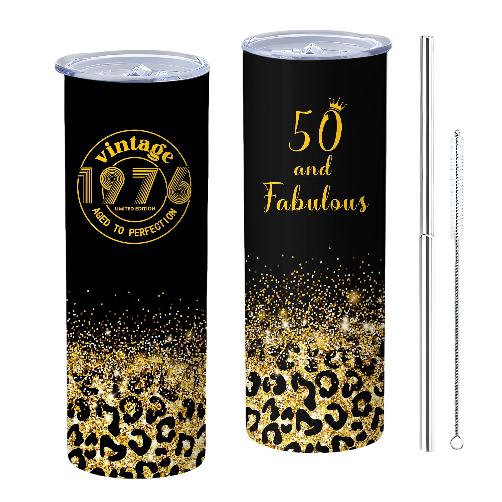 XAIVEZL 50th Birthday Gifts Women 20 oz Tumbler with Straw Lid