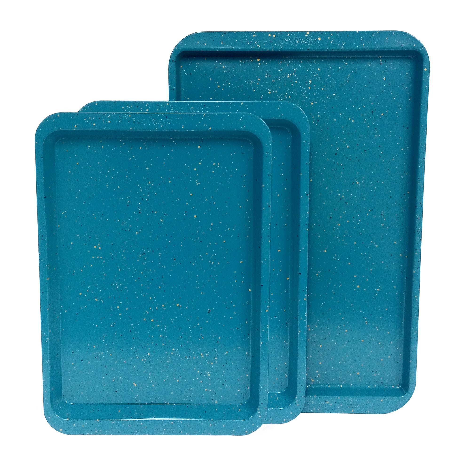 Casaware 3Pc Multi-Size Cookie Sheet/Jelly Roll Pan Set (Blue Granite)