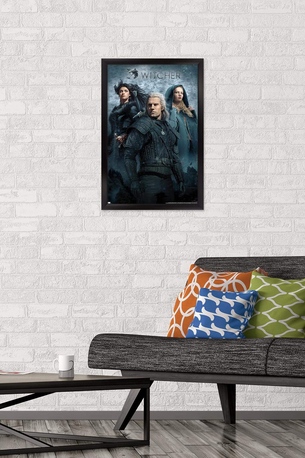 Trends International Netflix The Witcher - Key Art Wall Poster, 14.725'' X 22.375'', Black Framed Version