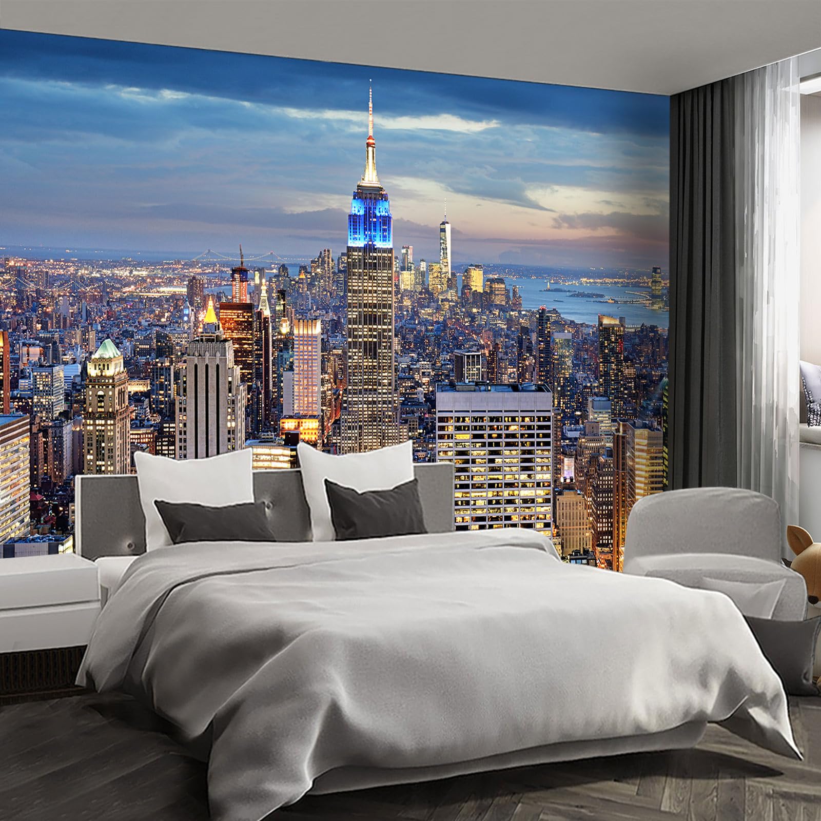 Fightal - City wall murals Peel and Stick Wallpaper for Bedroom Living Room - 96x137