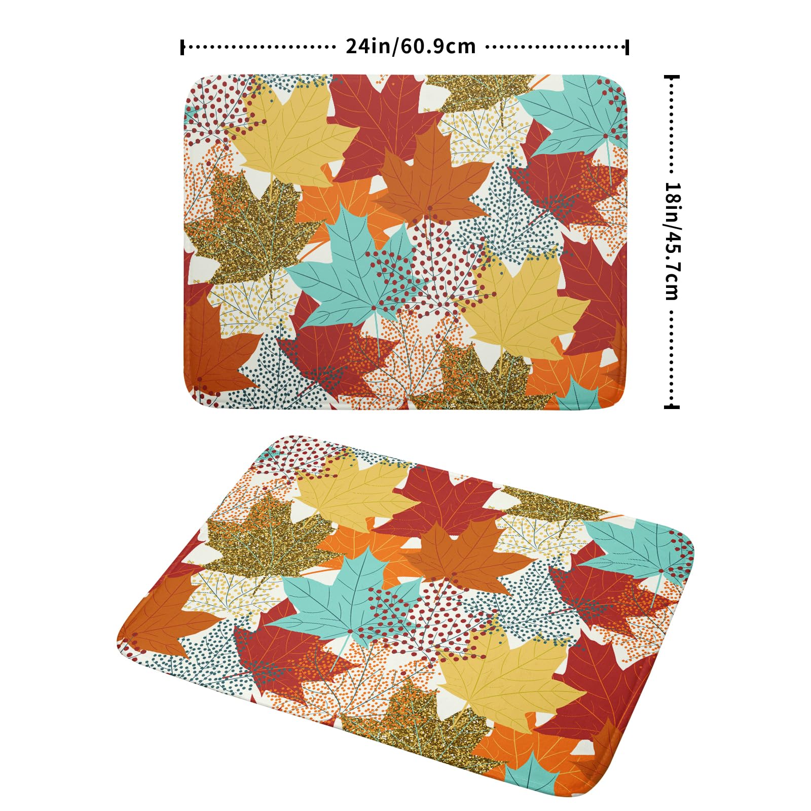Maple Leaves Fall Drying Mat For Kitchen Counter 18X24 Inch Thanksgiving Dish Drying Mat Microfiber Autumn Drying Mat Drainer Ra