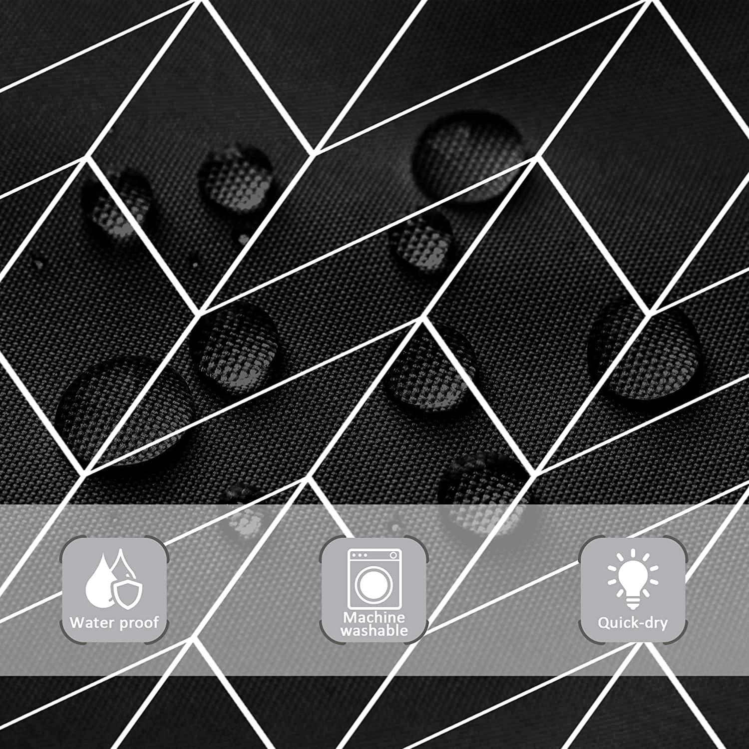 Riyidecor Stall Small Shower Curtain Half 39x72 Inch Black Chevron Herringbone Geometric Striped Simple Modern Classy Neutral 7 Pack Hooks Contemporary Decor Fabric Bathroom Set Polyester Waterproof