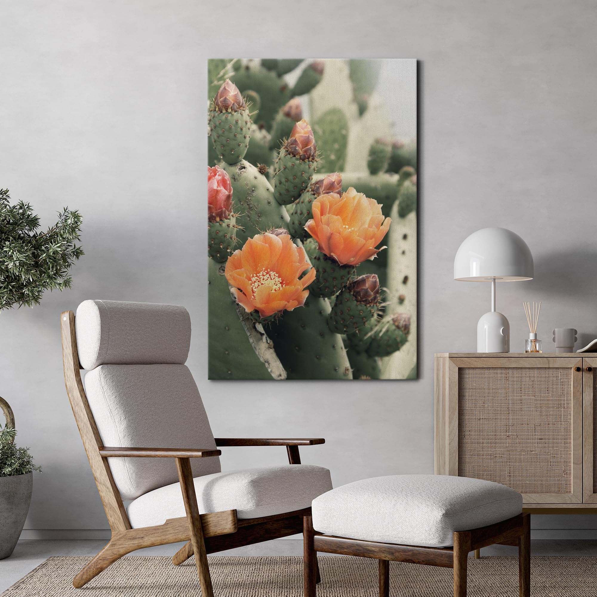 Wall26 Canvas Print Wall Art Blooming Cactus Flower Nature Wilderness Photography Realism Floral Botanical Southwest Rustic Coun