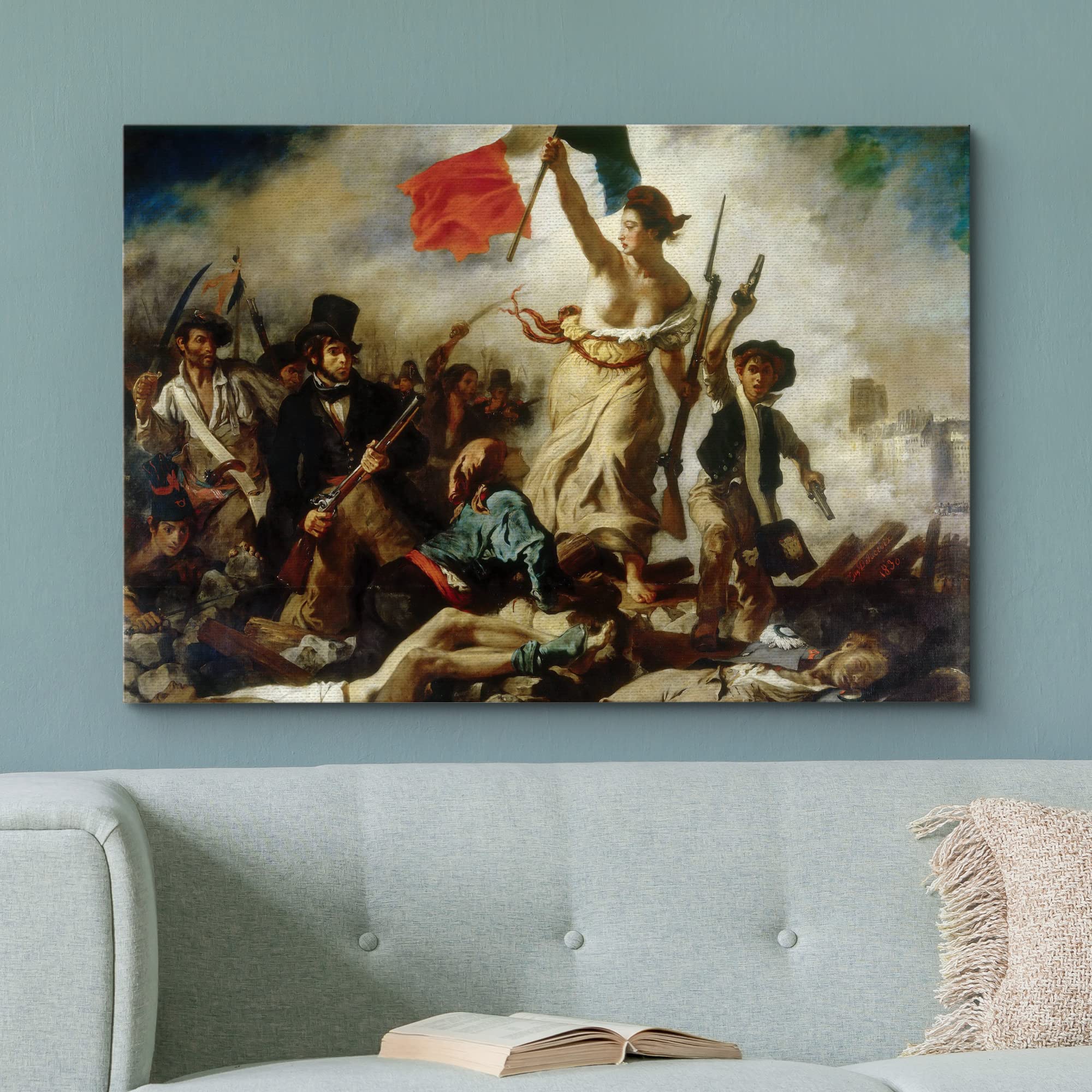 Liberty Leading The People By Eugene Delacroix Giclee Canvas Prints Wrapped Gallery Wall Art | Stretched And Framed Ready To Han
