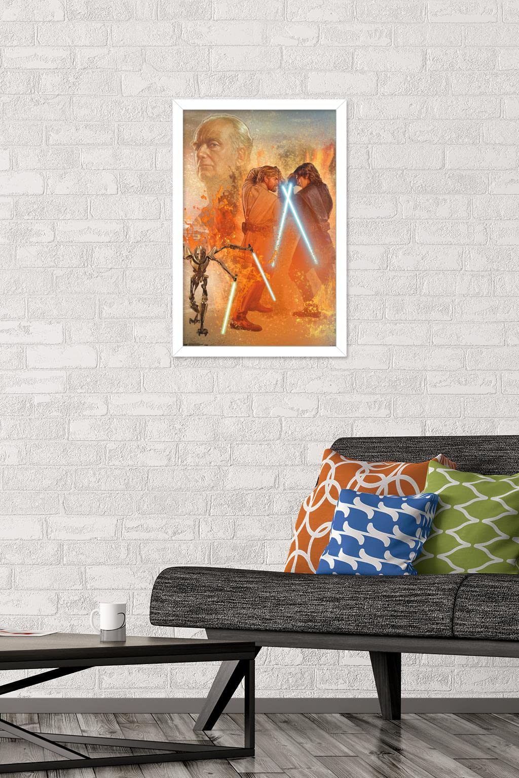 Trends International Star Wars: Revenge Of The Sith - Celebration Mural Wall Poster, 14.725'' X 22.375'', White Framed Version