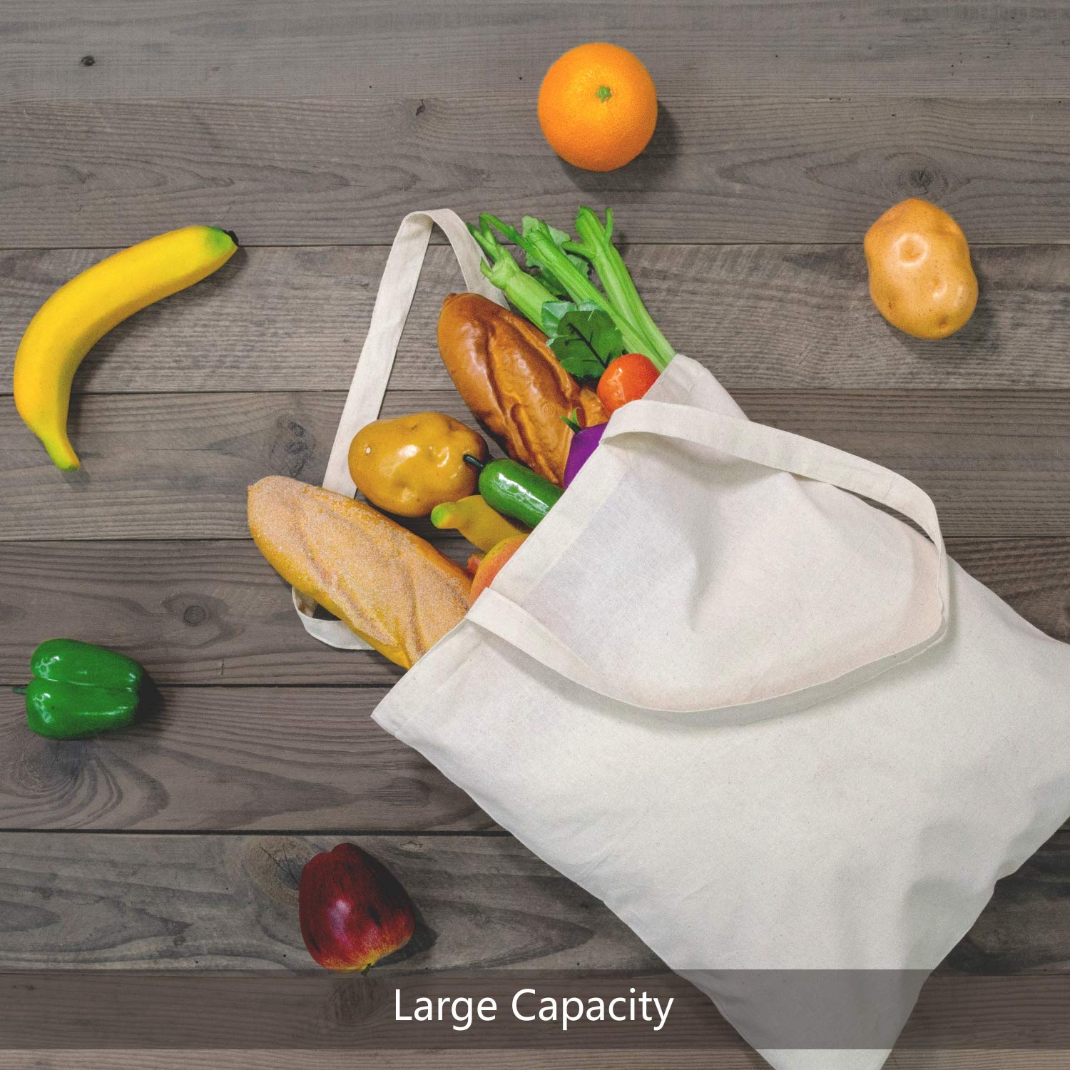 Topdesign 6 | 12 | 24 | 48 | 192 Pack Economical Cotton Tote Bag, Lightweight Medium Reusable Grocery Shopping Cloth Bags, Suita
