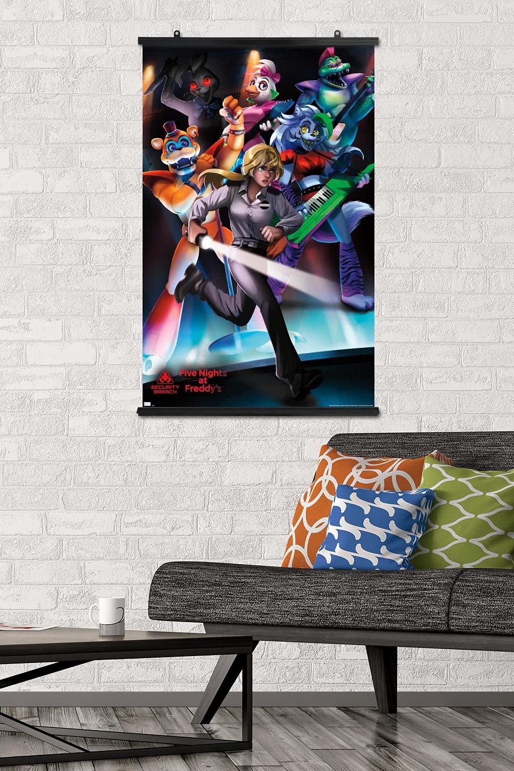 Trends International Five Nights At Freddy'S: Security Breach - Group Wall Poster, 22.375'' X 34'', Poster & Clip Bundle