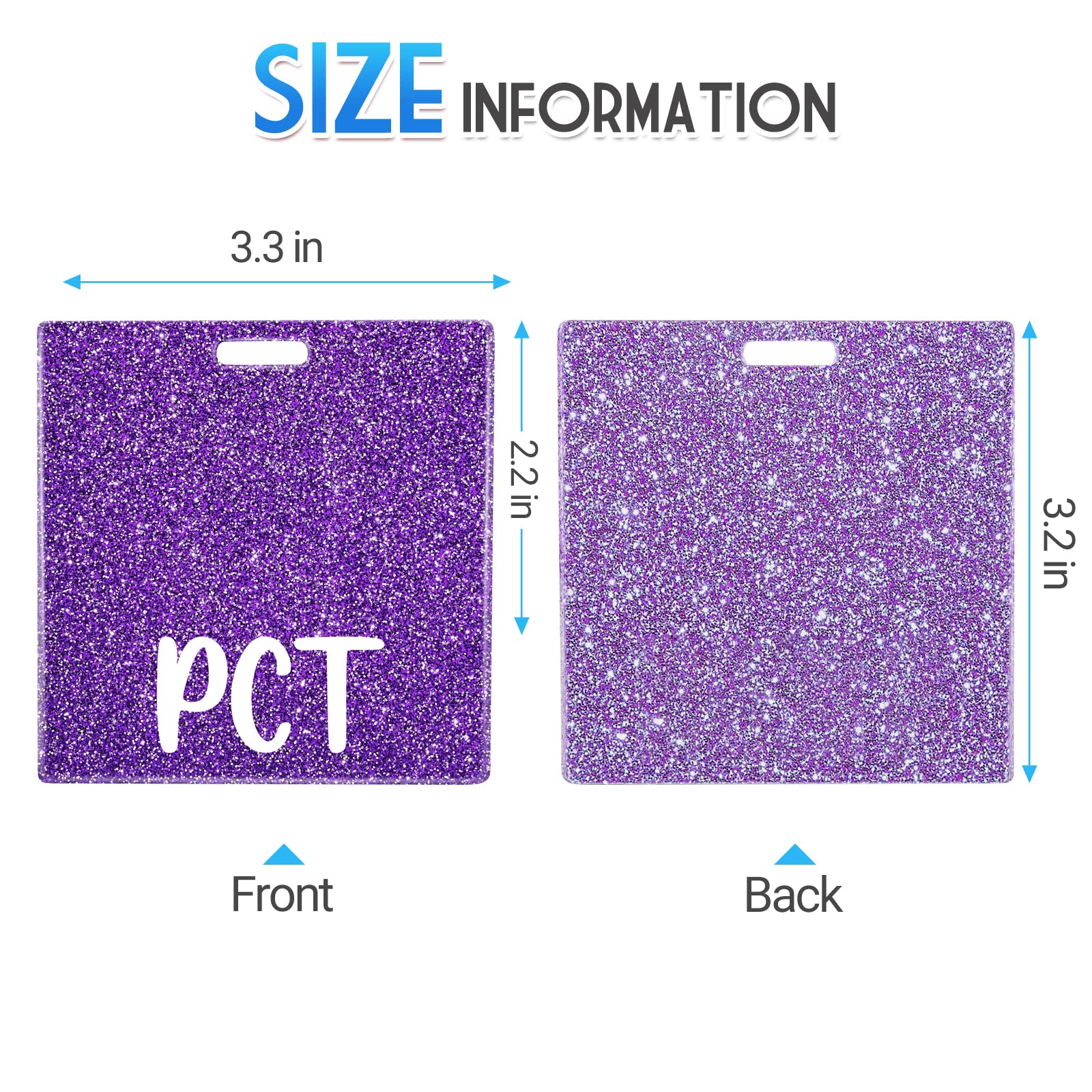 Plifal Pct Badge Buddy Card Holder Nurse Nursing Accessories Patient Care Technician Glitter Purple Horizontal Id Name Identific