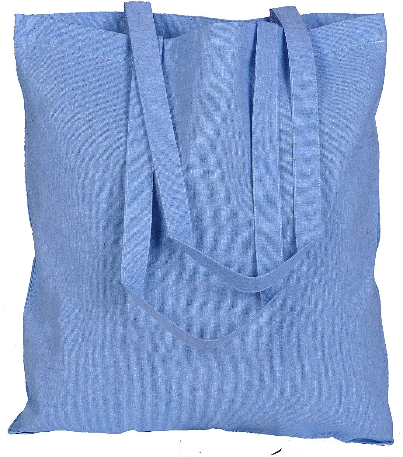 Atmos Green 12 Pack 15 X 16 Inch With Long Handle Assorted Colors 5.5 Oz Recycled Cotton Canvas Reusable Grocery Bags Eco Friend