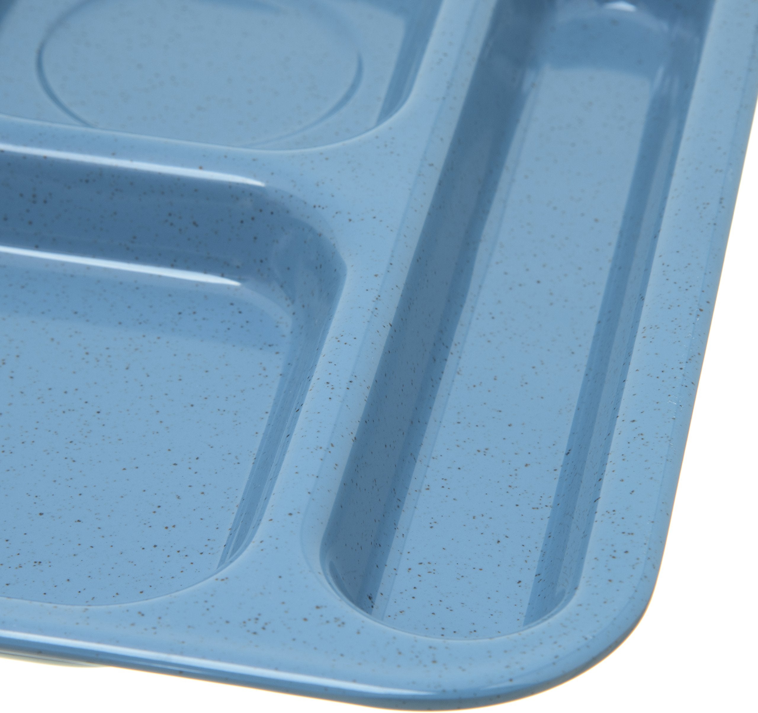 Carlisle Foodservice Products Right-Hand Heavyweight 6-Compartment Melamine Tray 10'' X 14'' - Sandshade