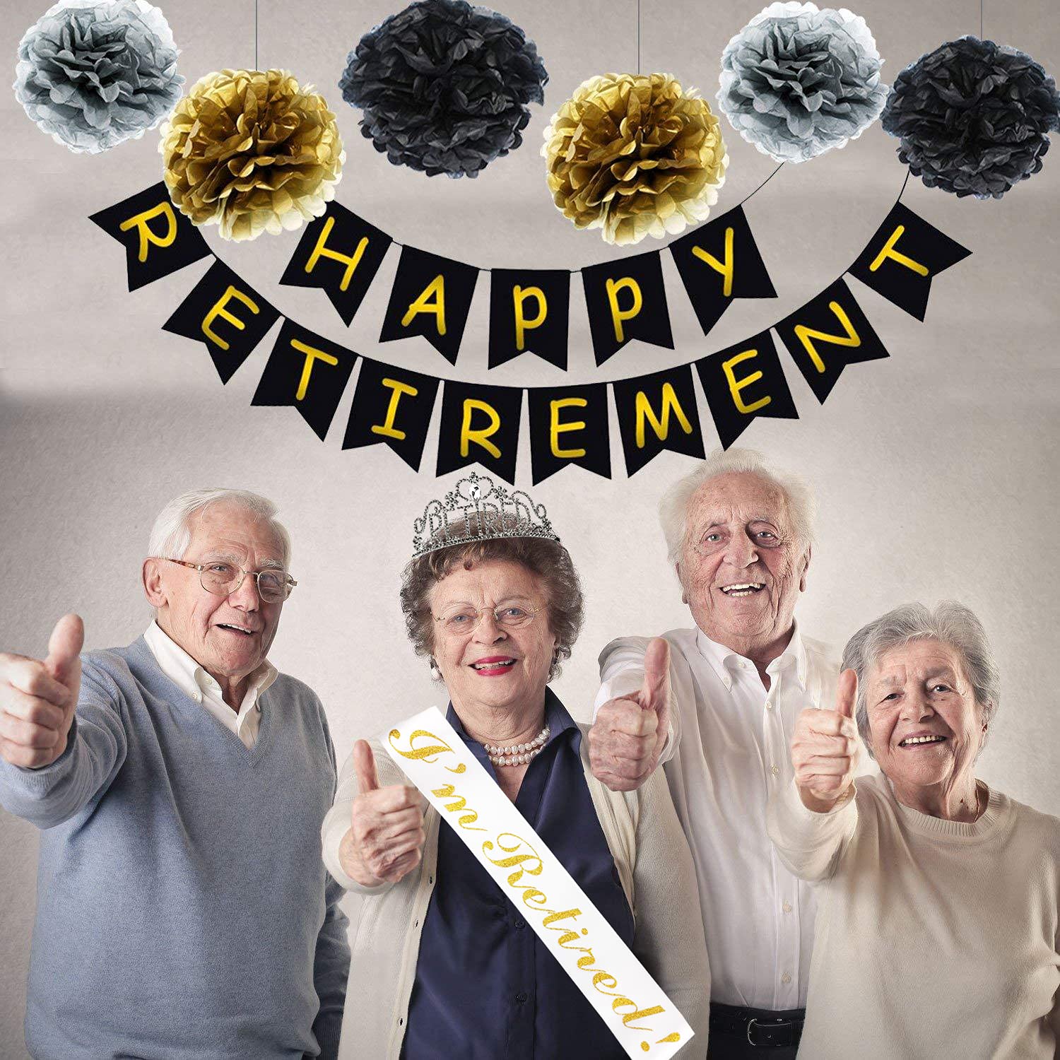Jetkong Retirement Party Decorations Retired Tiaracrown, Retired Sash For Women Retirement Gifts, Retirement Party Supplies, Gif