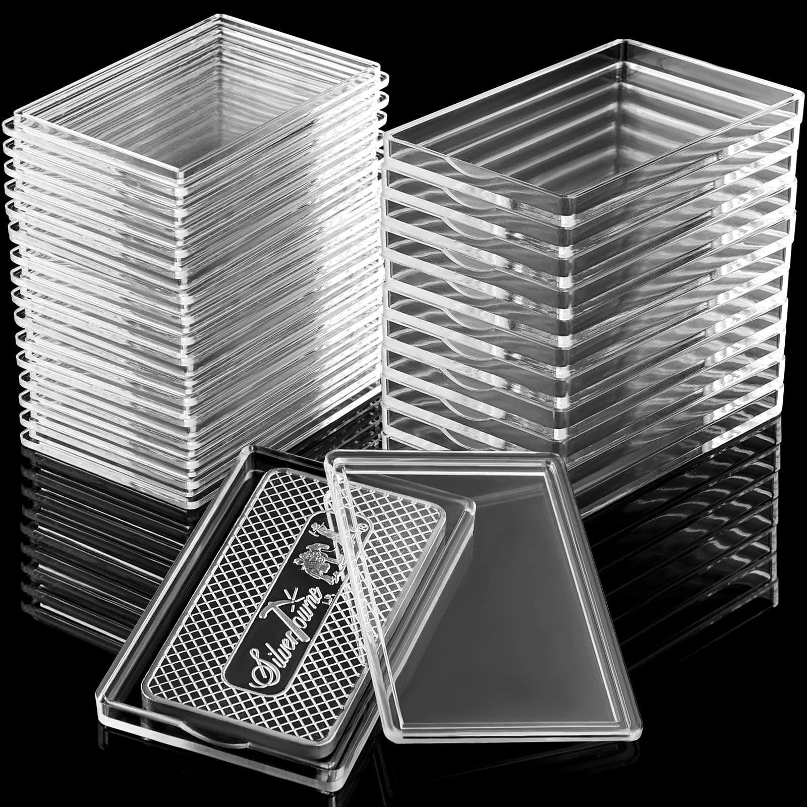 Silver Bar Case 1 Oz Silver Bar Holder Clear Acrylic Storage Container Fit Silver Bar Box For 1 Oz Silver Bar 1 Troy Ounce Bar (