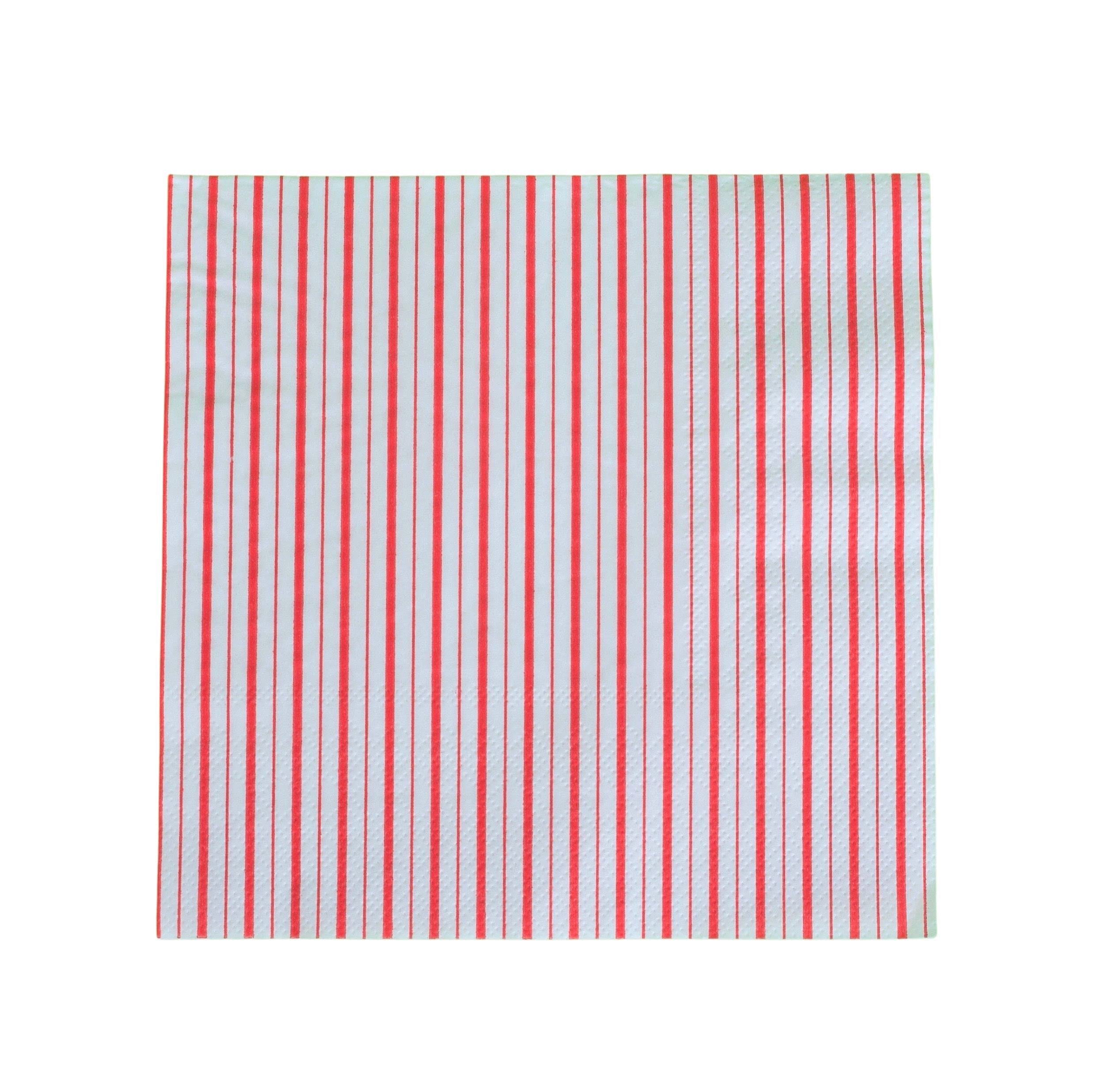Red Stripes Paper Napkins (Set Of 16) | Red Striped Napkins | Red And White Paper Napkins | Red Napkins |Vintage Airplate Superh