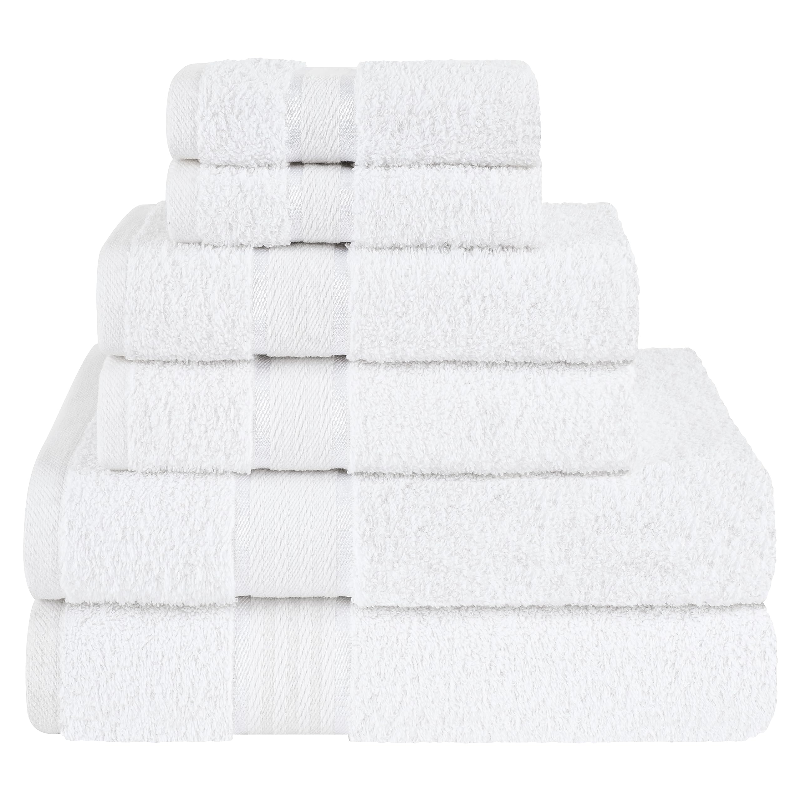Dorlion Towels 6 Piece 100% Turkish Cotton Towel Set, 2 Bath Towels 2 Hand Towels 2 Washcloths, Soft Absorbent Towels For Bathro