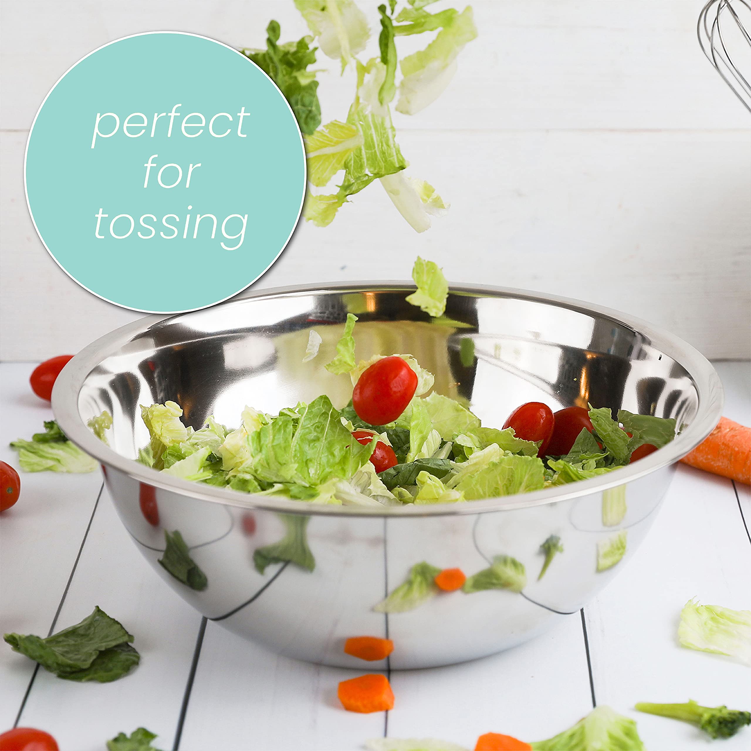 Whysko Meal Prep Stainless Steel Mixing Bowls Set, Home, Refrigerator, And Kitchen Food Storage Organizers | Ecofriendly, Reusab