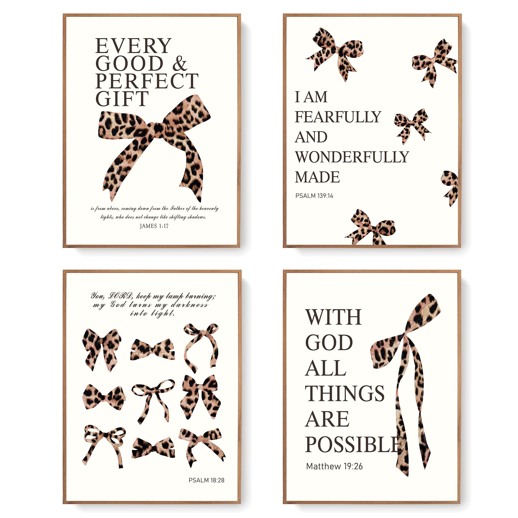 Lartsfro Coquette Leopard Bow Wall Art Decor Posters, Y2K Cheetah Leopard Bow Room Bedroom Bathroom Dorm Wall Art Decor Aestheti