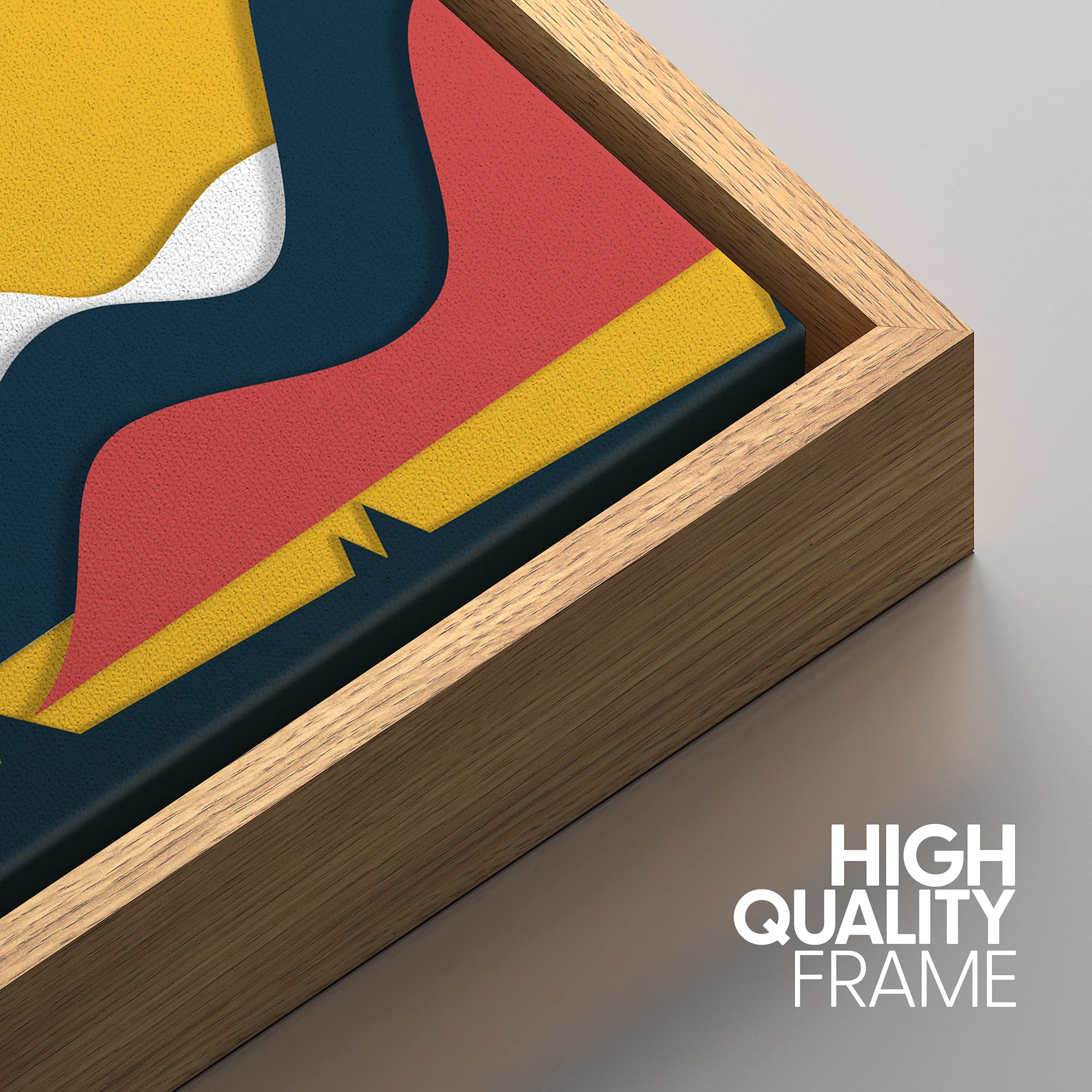 IDEA4WALL Framed Canvas Print Wall Art Black and Red Mountain Range with Clouds Nature Wilderness Illustrations Modern Art Rustic 3D Fun Multicolor for Living Room  Bedroom  Office - 16''x24'' Natural