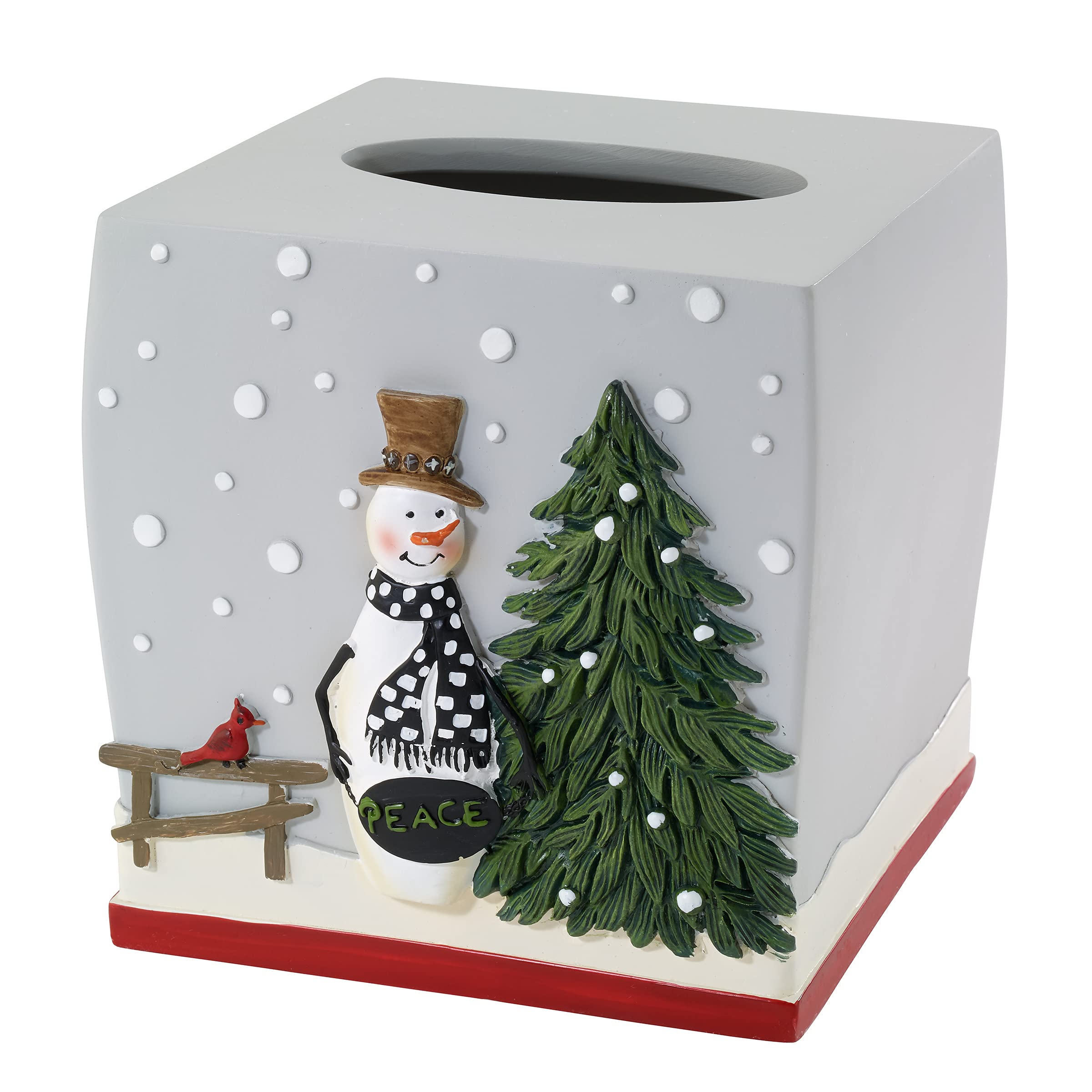 Avanti Linens - Tissue Box Cover, Guest Bathroom Essentials, Holiday Home Decor (Country Friends Collection)