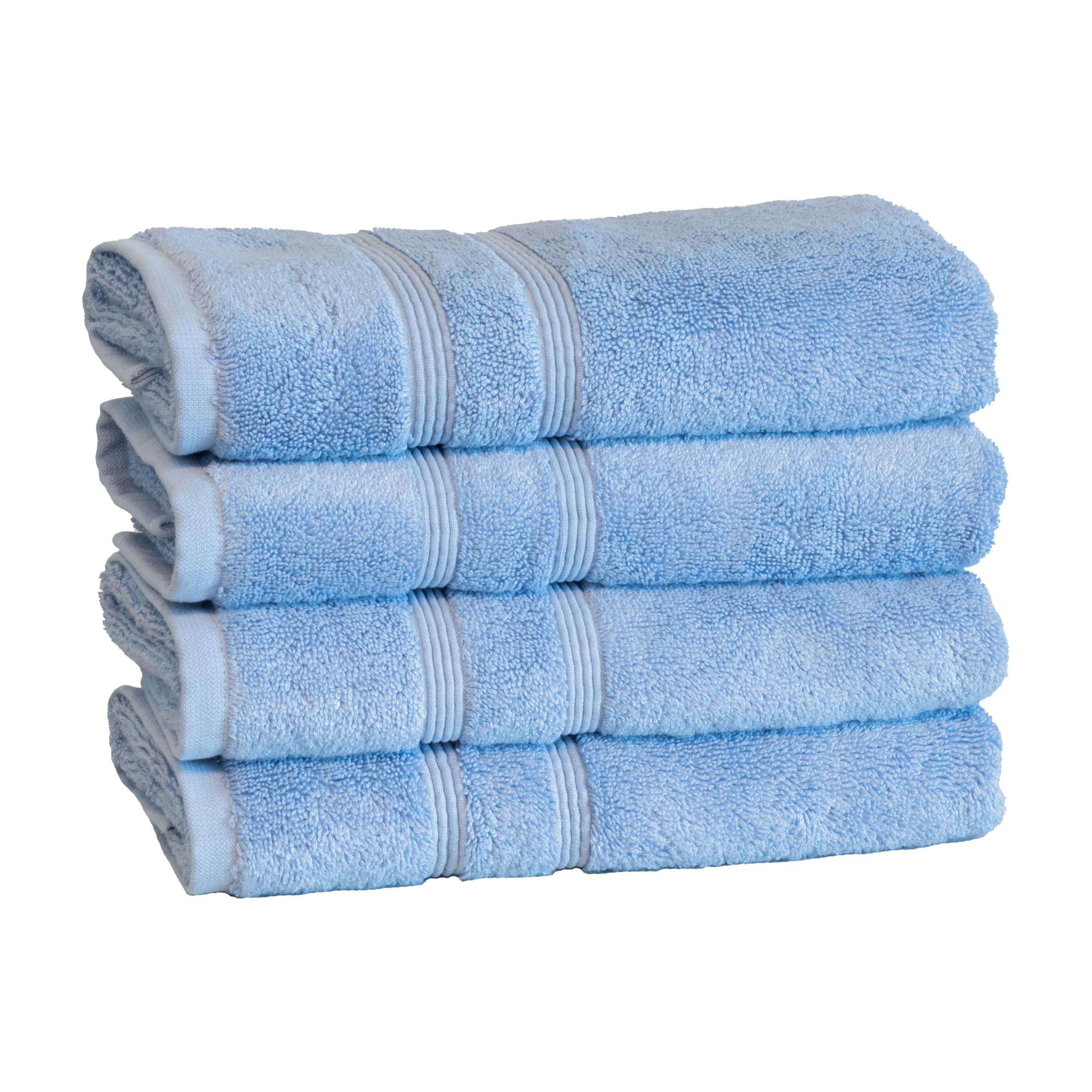 Mosobam 700 GSM Hotel Luxury Hand Towels 16X30  Set of 4  Allure Blue  Turkish Hand Towels  Viscose Made from Bamboo - Turkish Cotton