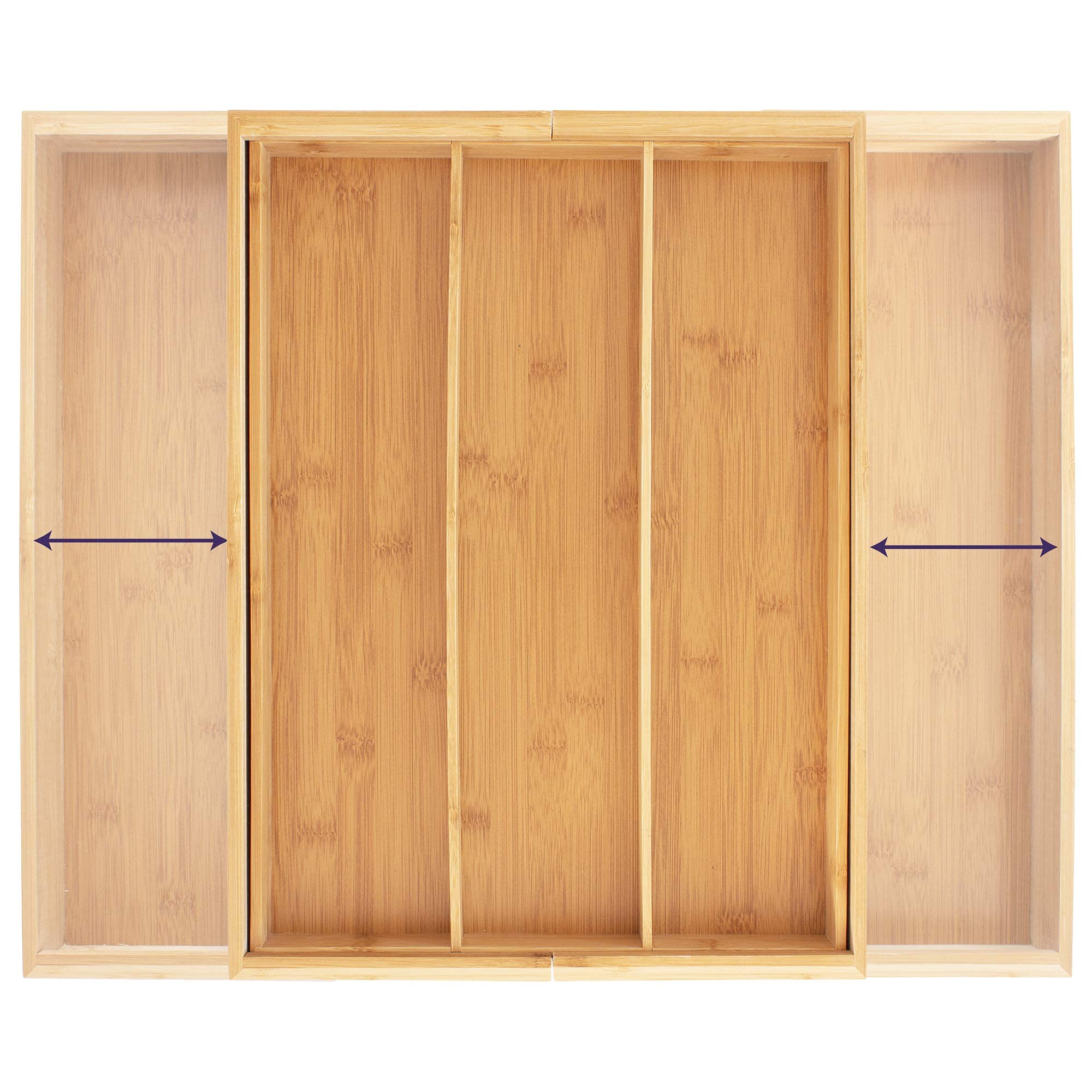 Totally Bamboo Expandable 5-Compartment Drawer Organizer, Expands From 13 To 22'' Wide