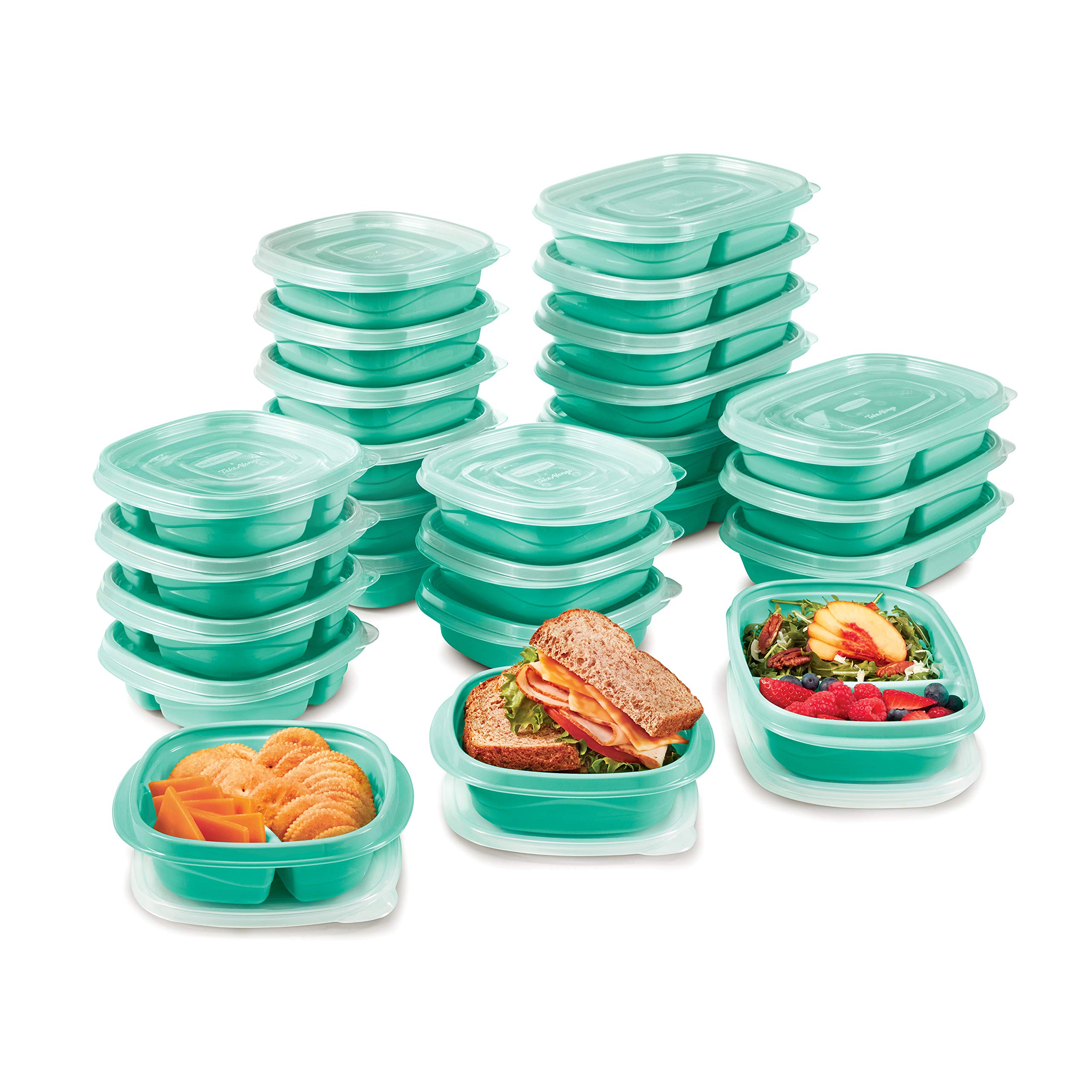 Rubbermaid 50-Piece Food Storage Containers Set With Lids, Teal Splash - Perfect For Lunch, Meal Prep, Leftovers & More - Top Ra