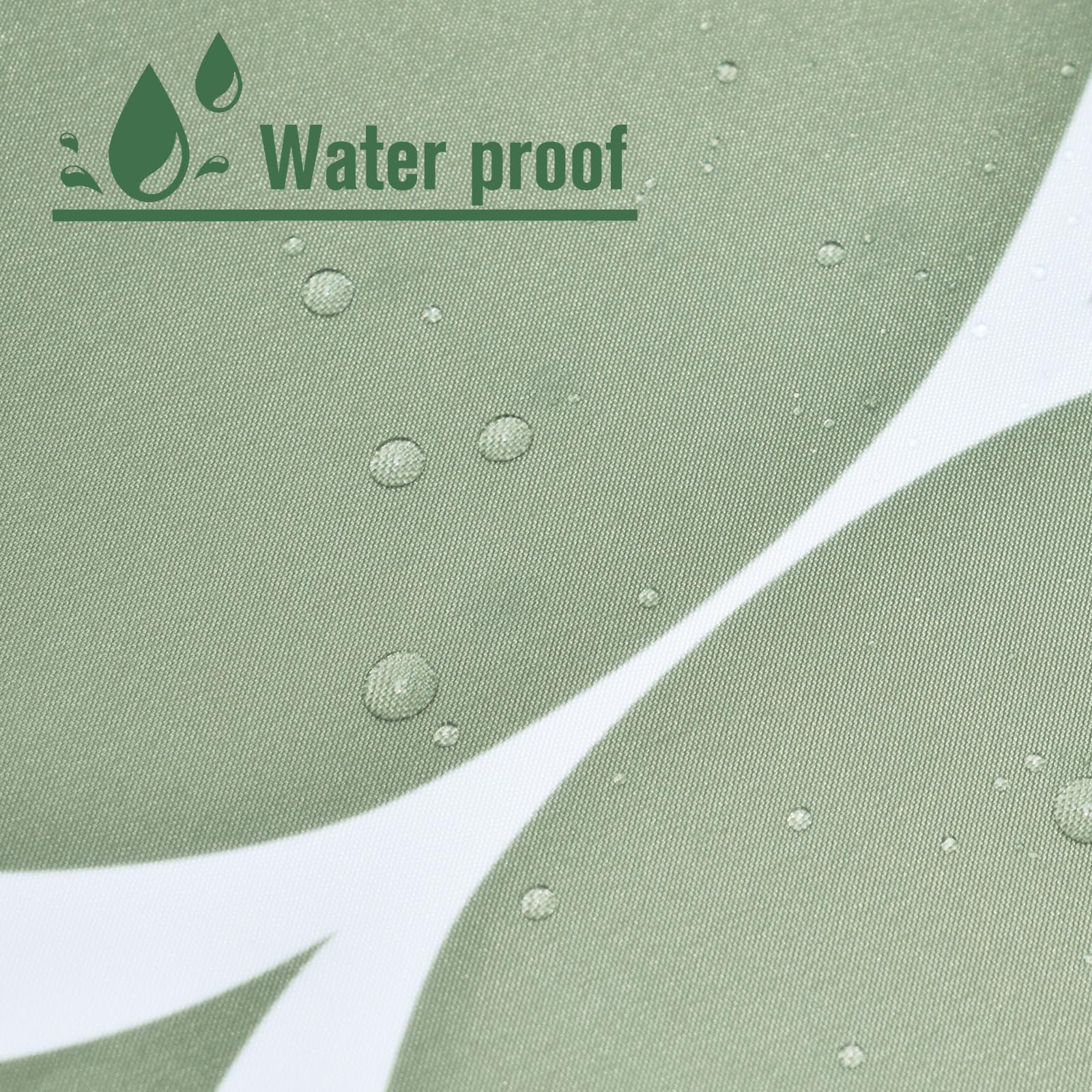 Yiatn No Hook Ombre Sage Green Shower Curtain With Snap In Fabric Liner Set - Hotel Style With See Through Mesh Top Window, Mode