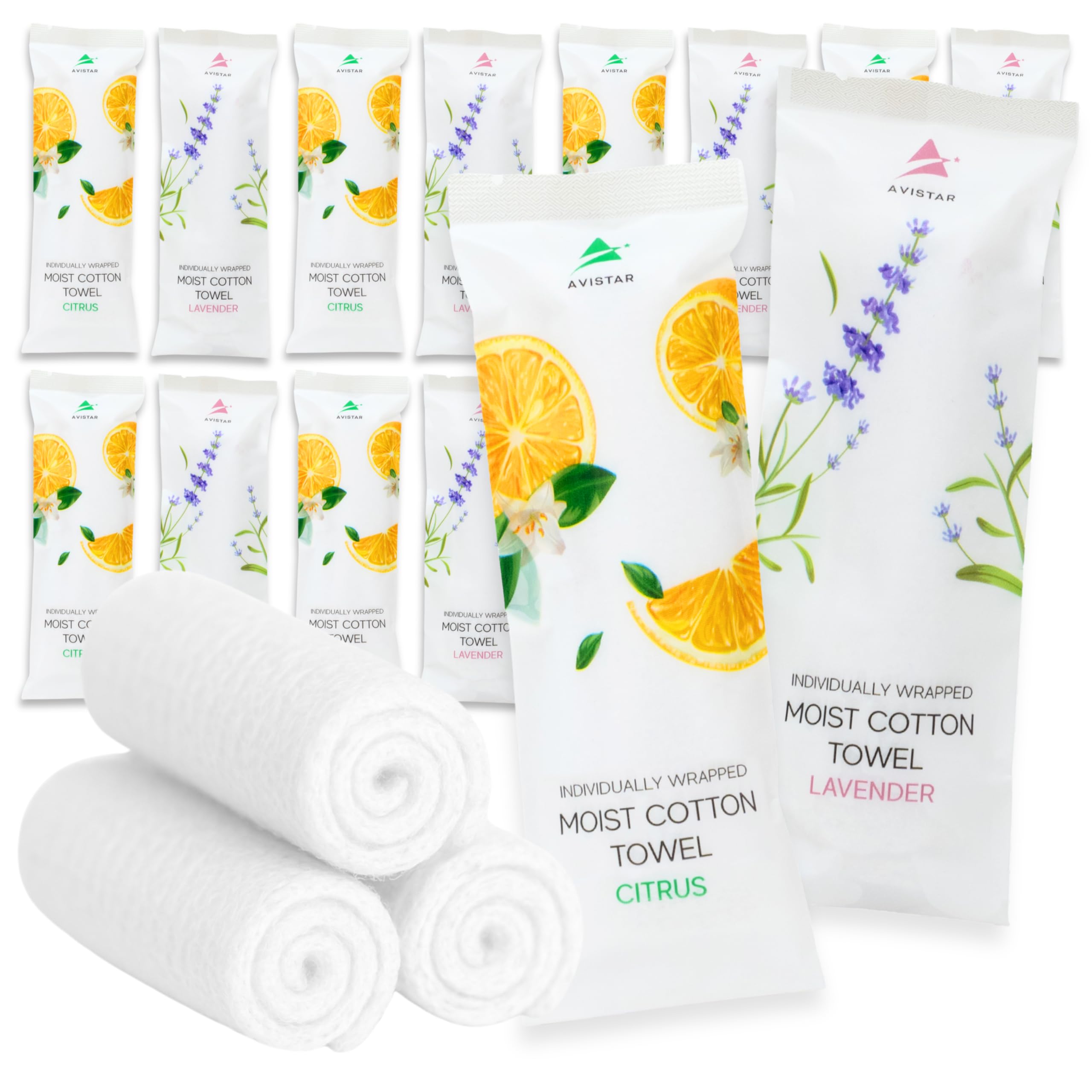 120 Hot or Cold Wrapped Moist Towels - 9 x 9 Moist Towelettes Individually Wrapped Scented Disposable Face & Hand - Pre-Moiste