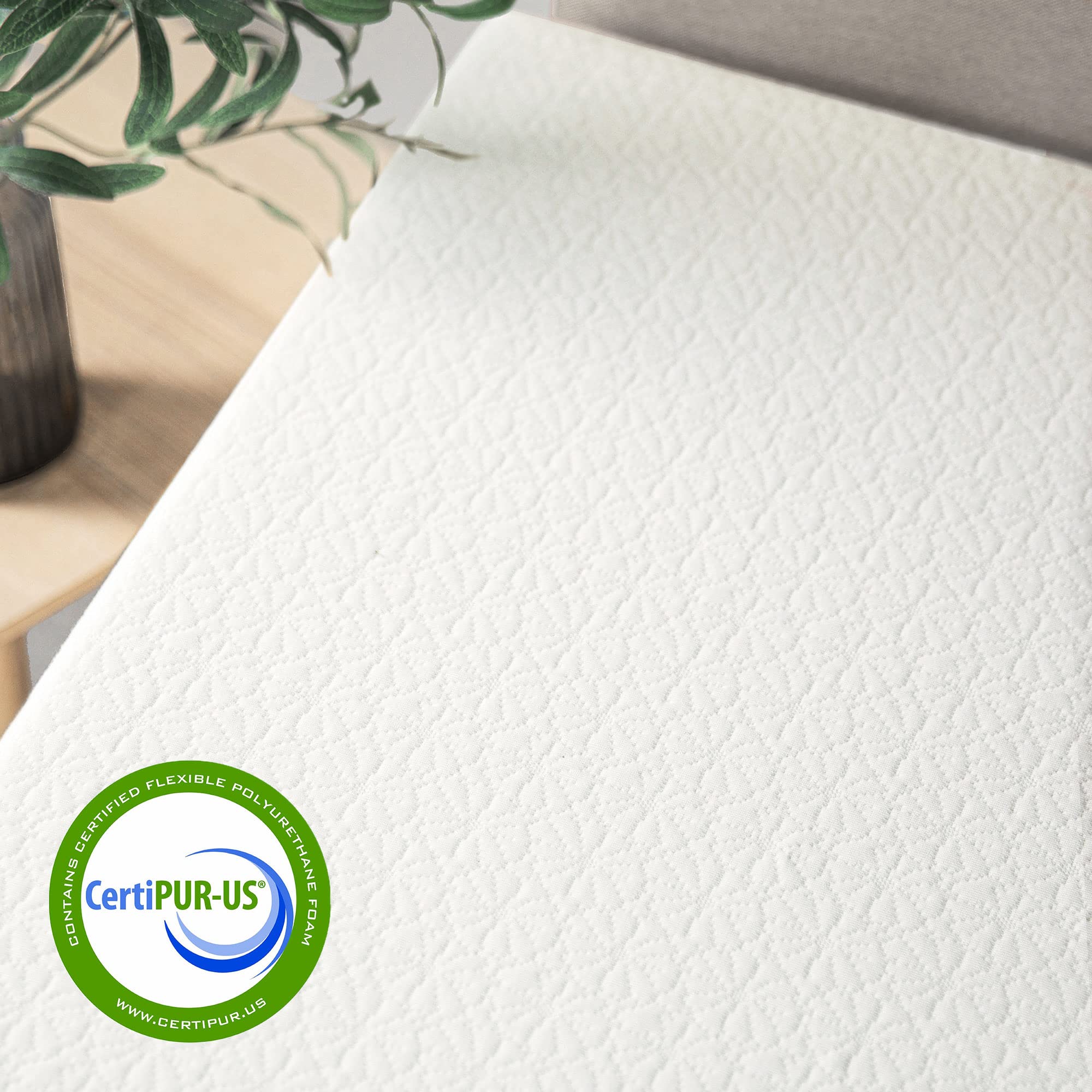 Best Price Mattress 10 inch Twin Mattress XL Long  Bed-In-A-Box  Green Tea Memory Foam White