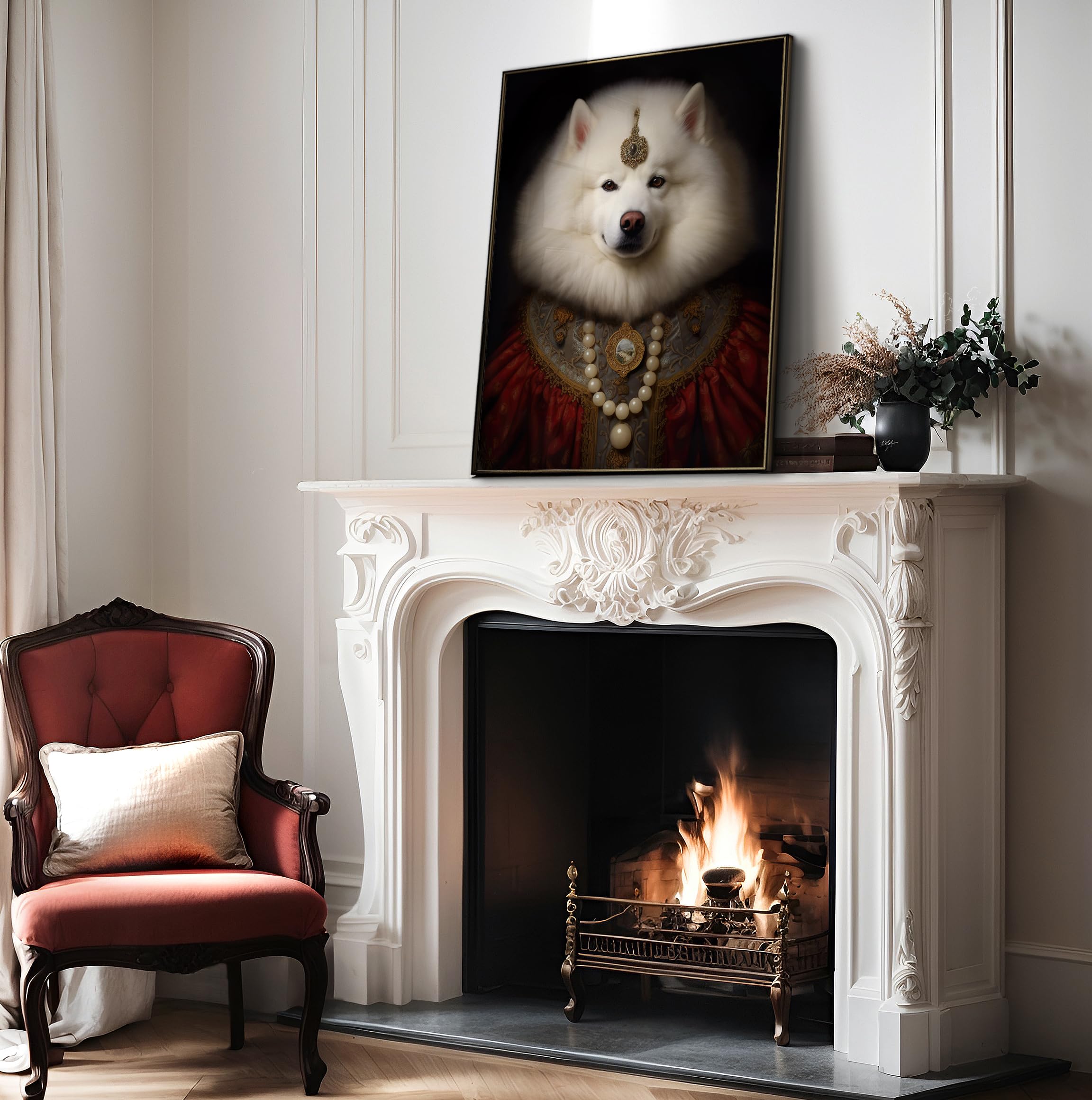 Poster Master Aristocratic Samoyed Poster - Dog Print - Renaissance Art - Dog Breed Art - Gift For Men, Women & Animal Lover - F