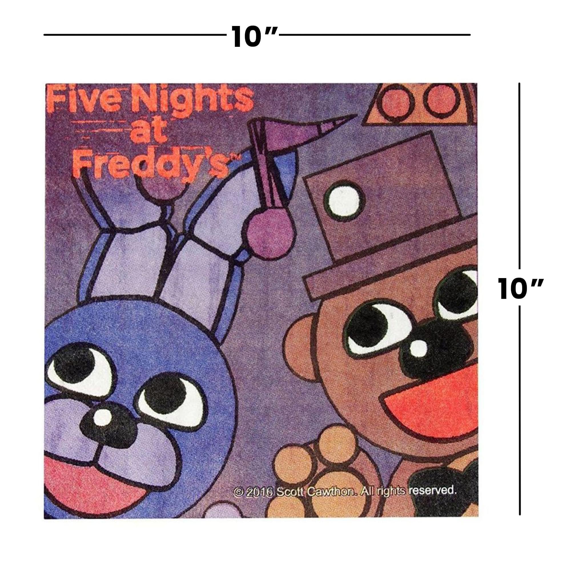 Five Nights At Freddy'S 16 Count 10'' Square Beverage Napkins