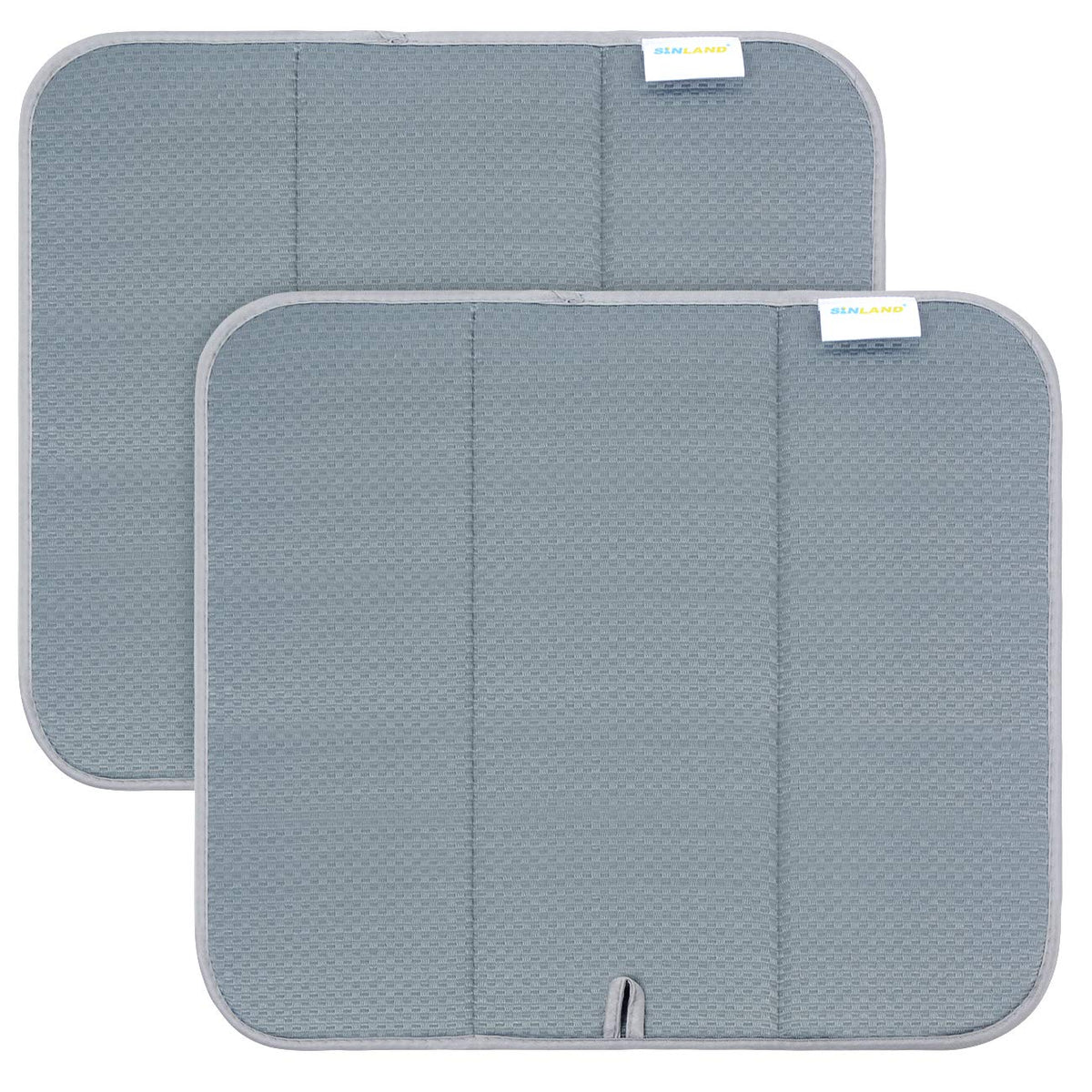 Sinland Microfiber Dish Drying Mat For Kitchen Xl Absorbent Drying Mats For Dishes (16Inch X 18Inch, Plaid Greyx2)