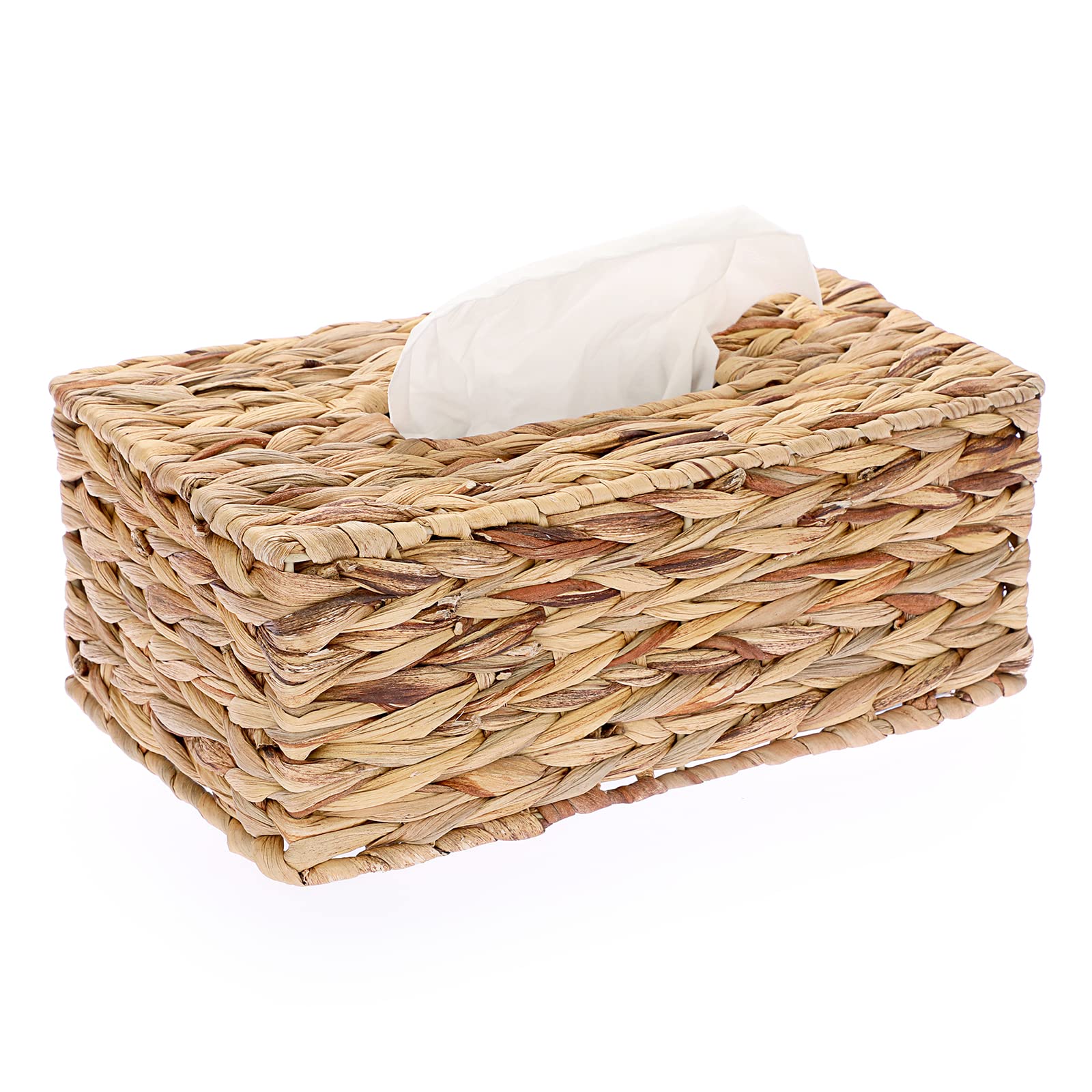 Sumnacon Tissue Box Cover Water Hyacinth Tissue Box Rectangular Tissue Holder Woven Tissue Cover Wicker Tissue Box Holder For Ba