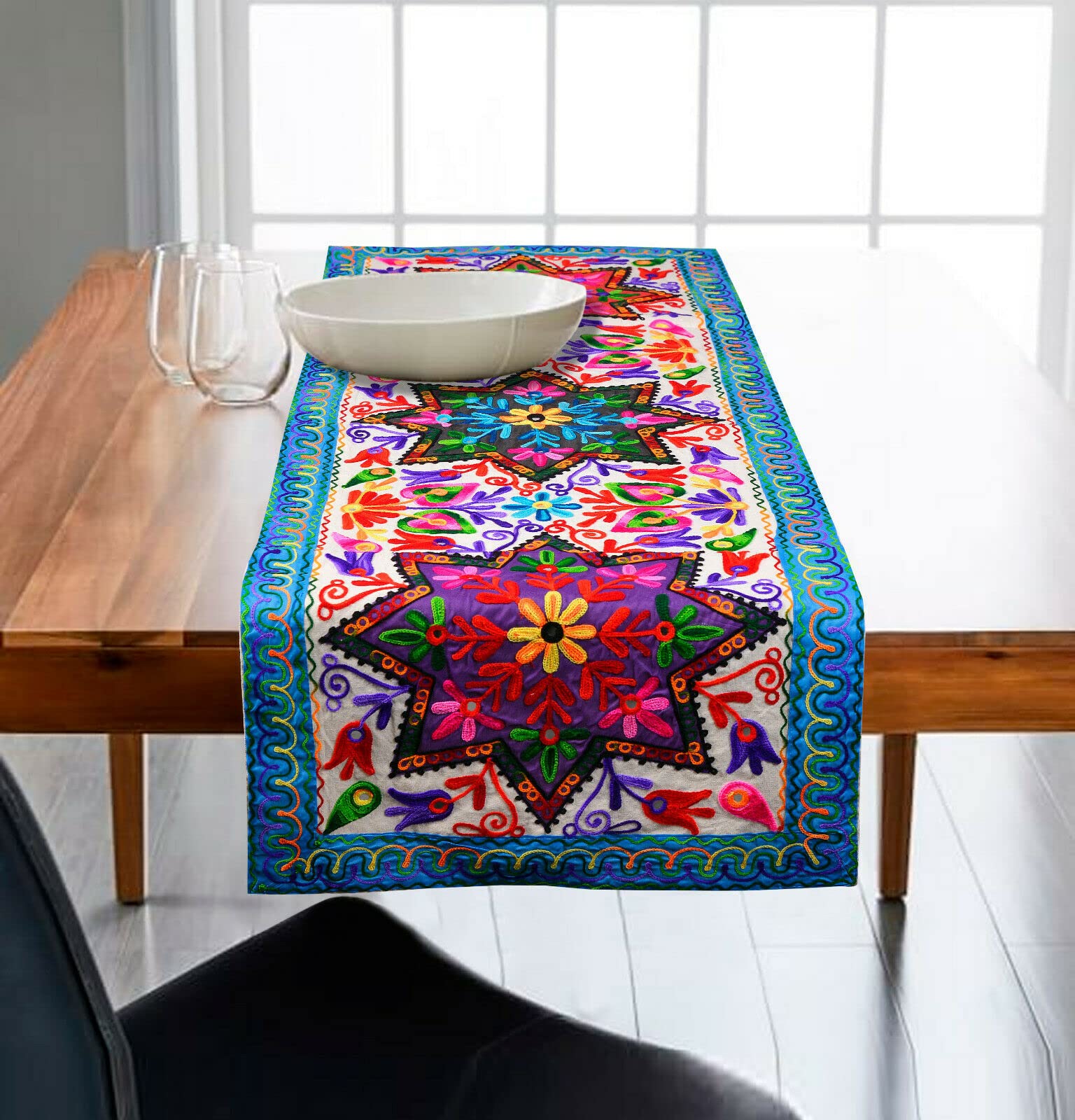 Craftintegration Suzani Cotton Suzani Throw Blanket Hand Embroidery Bed Sheet Bedspread Suzani Embroidery, Suzani Wall Hanging,