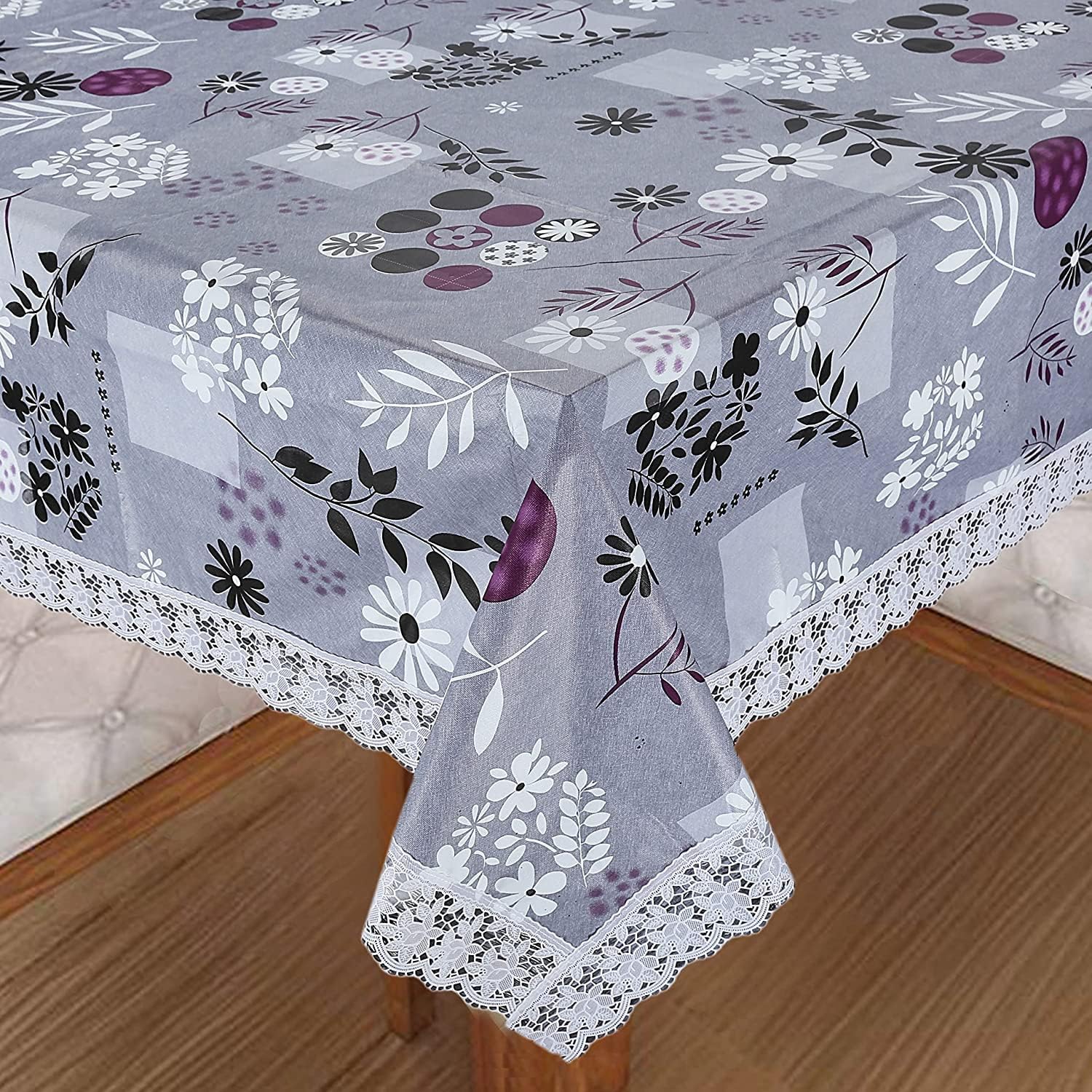 Cread Craft Pvc Rectangular Dining Table Cover Cloth For 4 Seater, 40X60 Inches, Multicolour