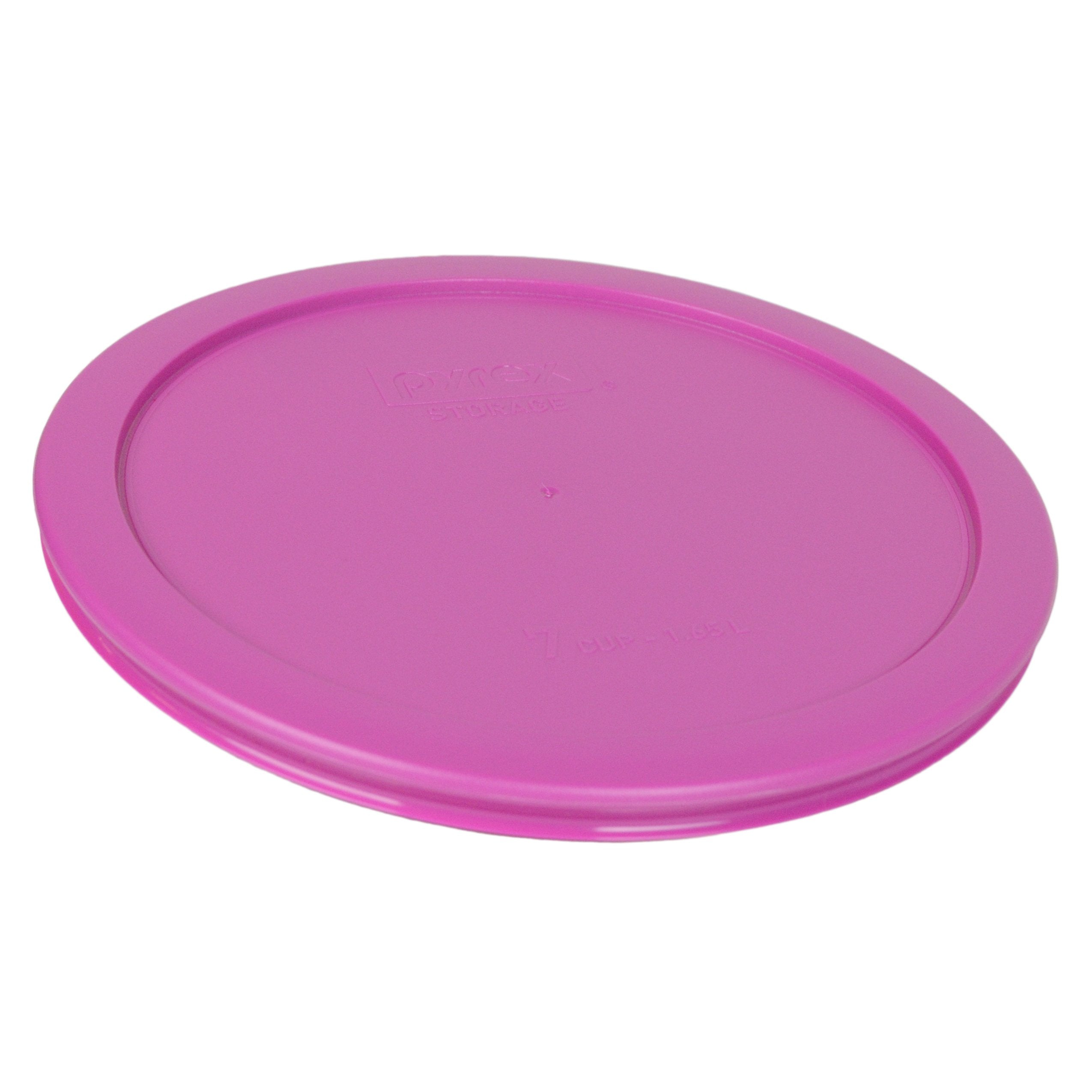 Pyrex 7402-Pc Pink Plastic Round 6/7 Cup Plastic Storage Lid, Made In Usa