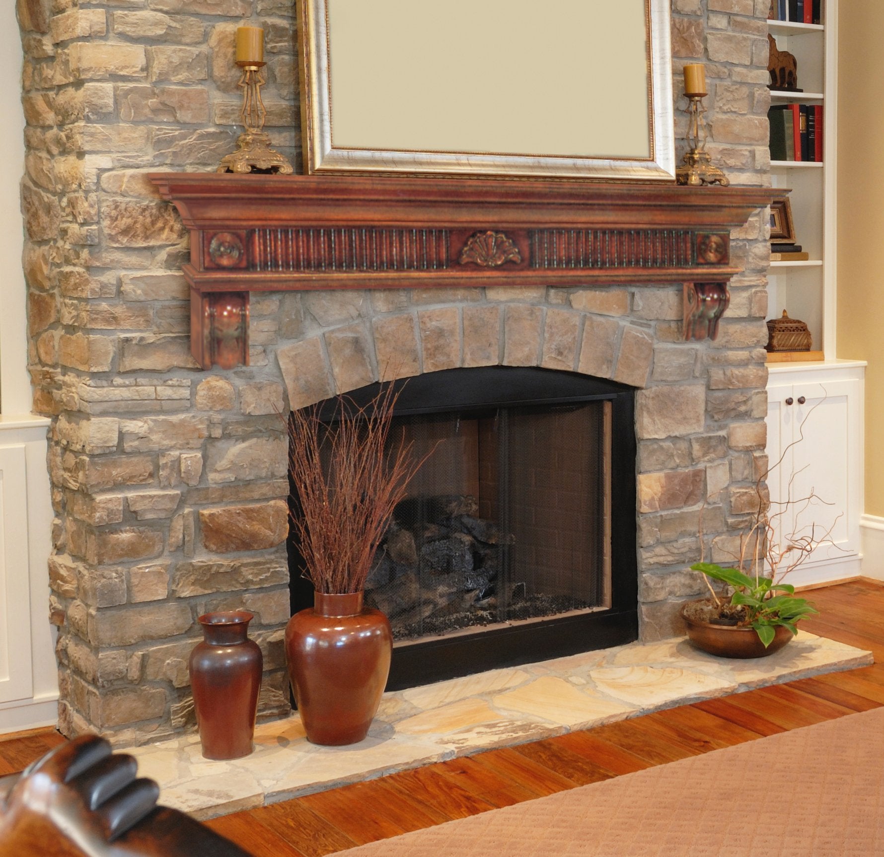 Pearl Mantels 416-60 Devonshire Fireplace Mantel Shelf, 60-Inch, Unfinished, 60 Inch